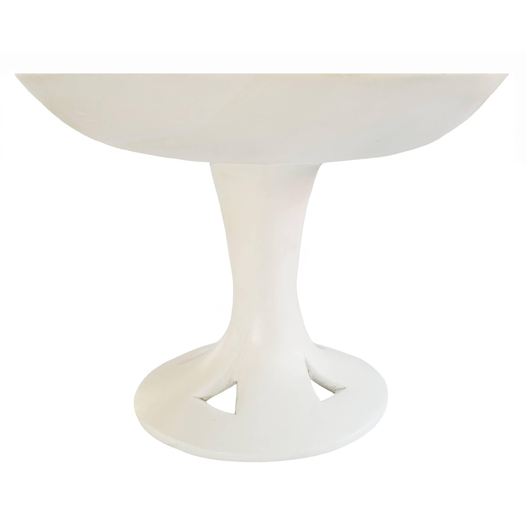 Lacquered White Naga Plate on Stand