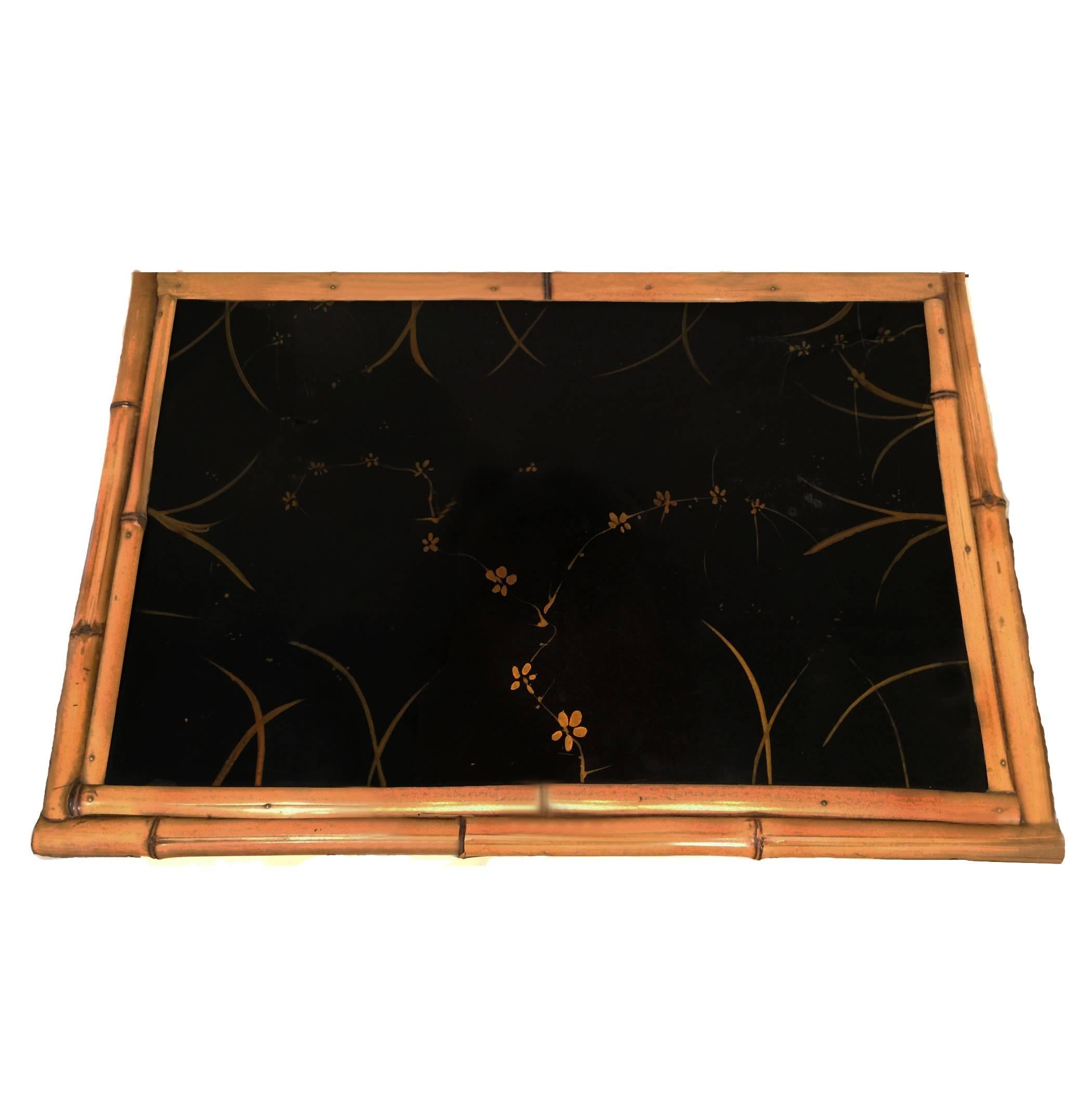 French Bamboo Chinoiserie Lacquer Chest In Excellent Condition For Sale In Montecito, CA