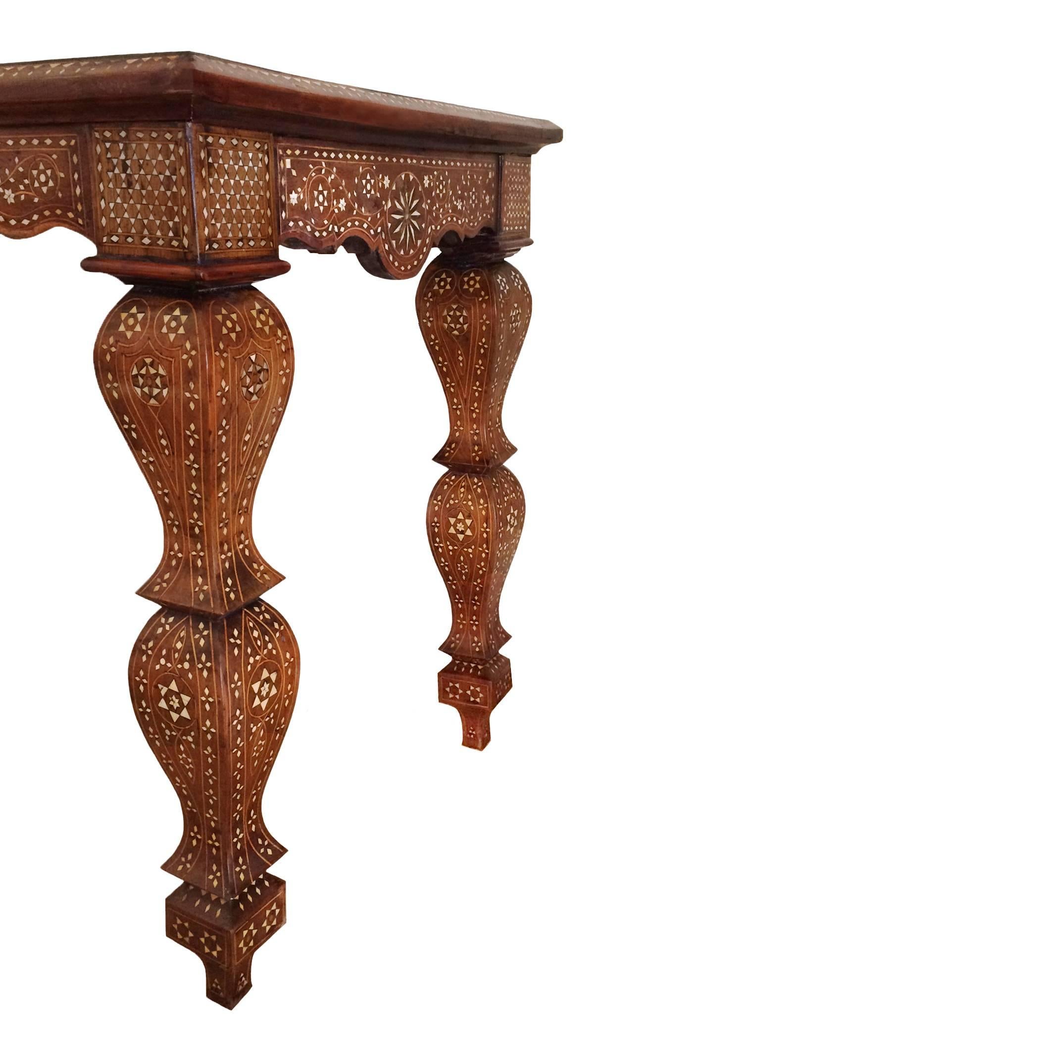 Bone Italian Inlay Table in the Baroque Style