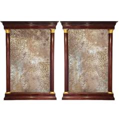 Pair of 19th Century Empire Style Mahogany Mirrors