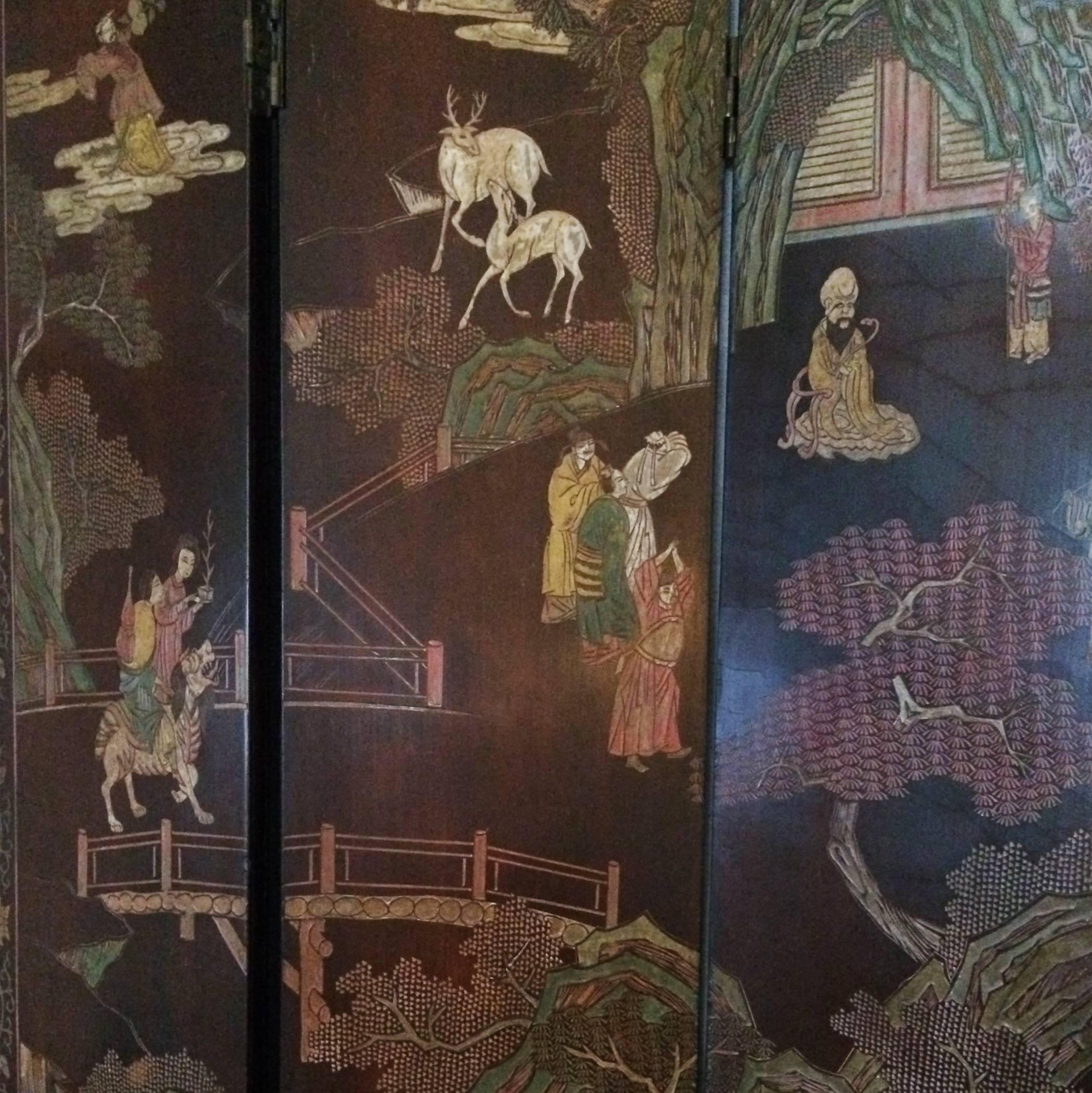 19th Century Chinese Double Sided Coromandel Screen