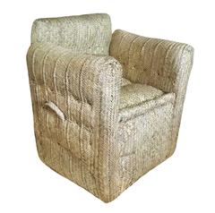 Set of Four Moroccan Woven Palm Club Chairs
