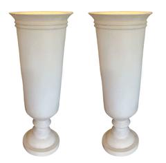 Plaster Urn Lamps in the Style of Travail Francais