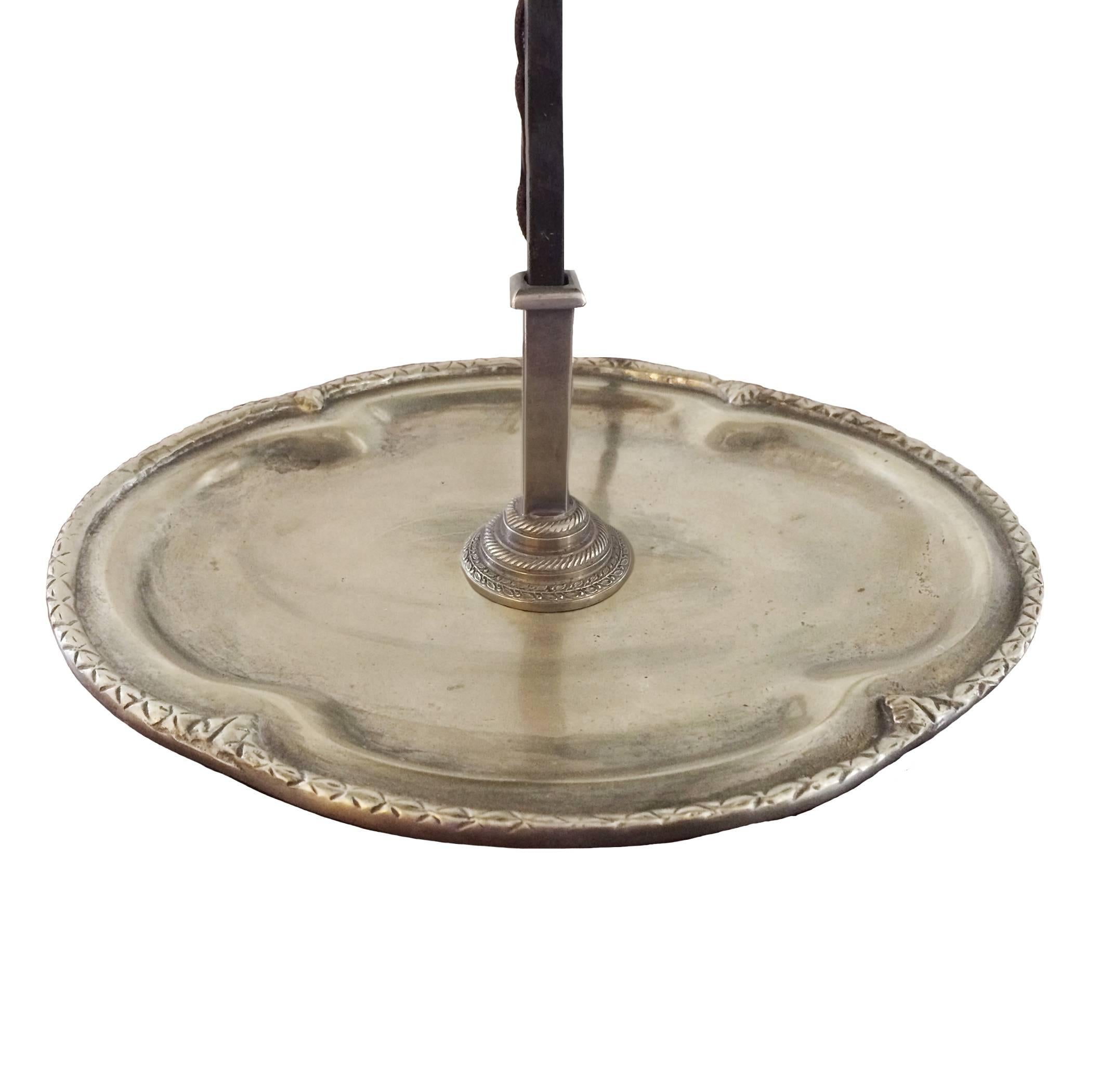 19th Century French Louis XVI Style Silver Bouillotte Lamp 1
