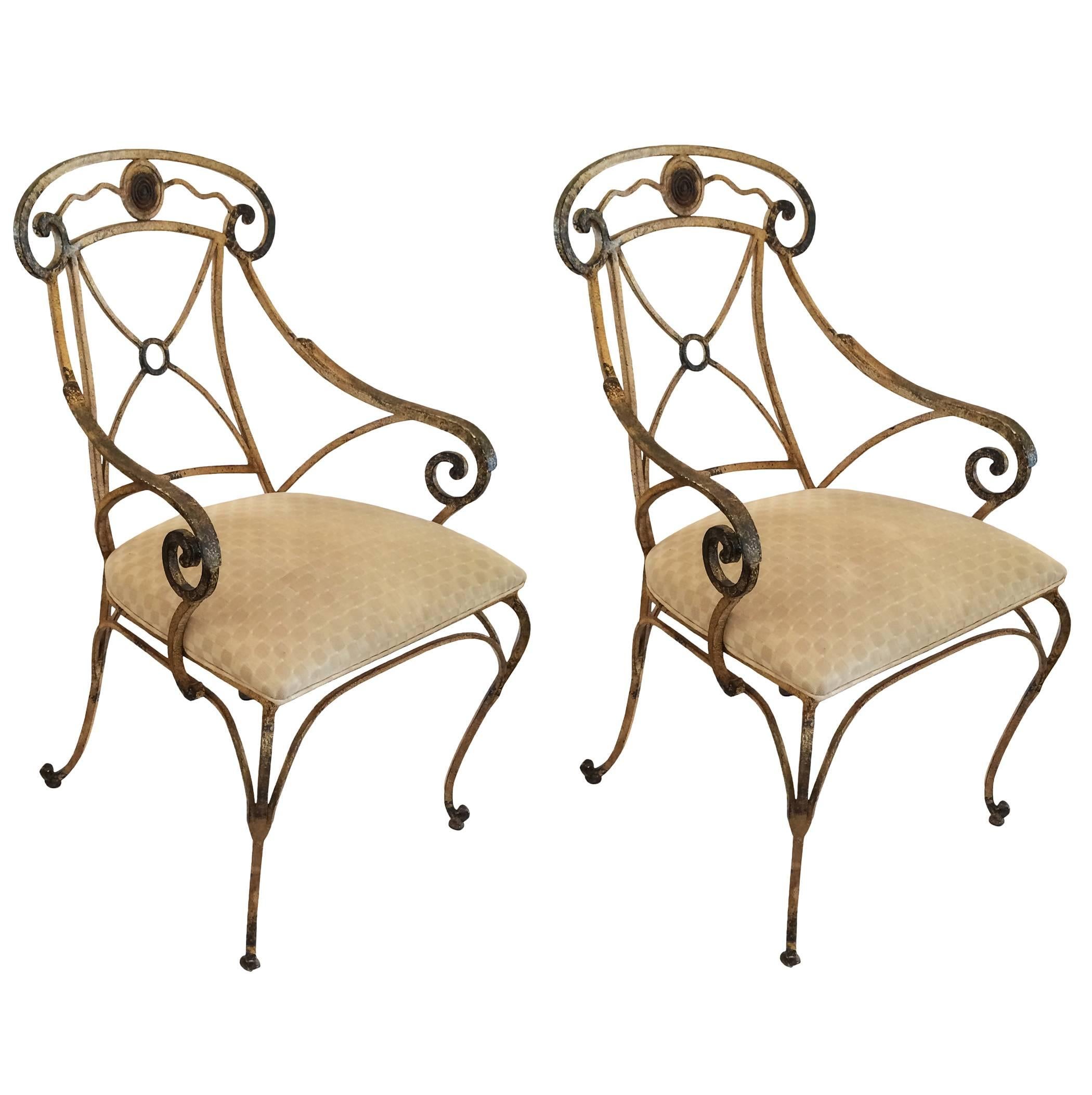Fabric Set of Neoclassical Style Garden Chairs