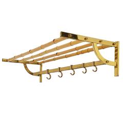 Pair of Austrian Bamboo and Brass Coat Racks, Done
