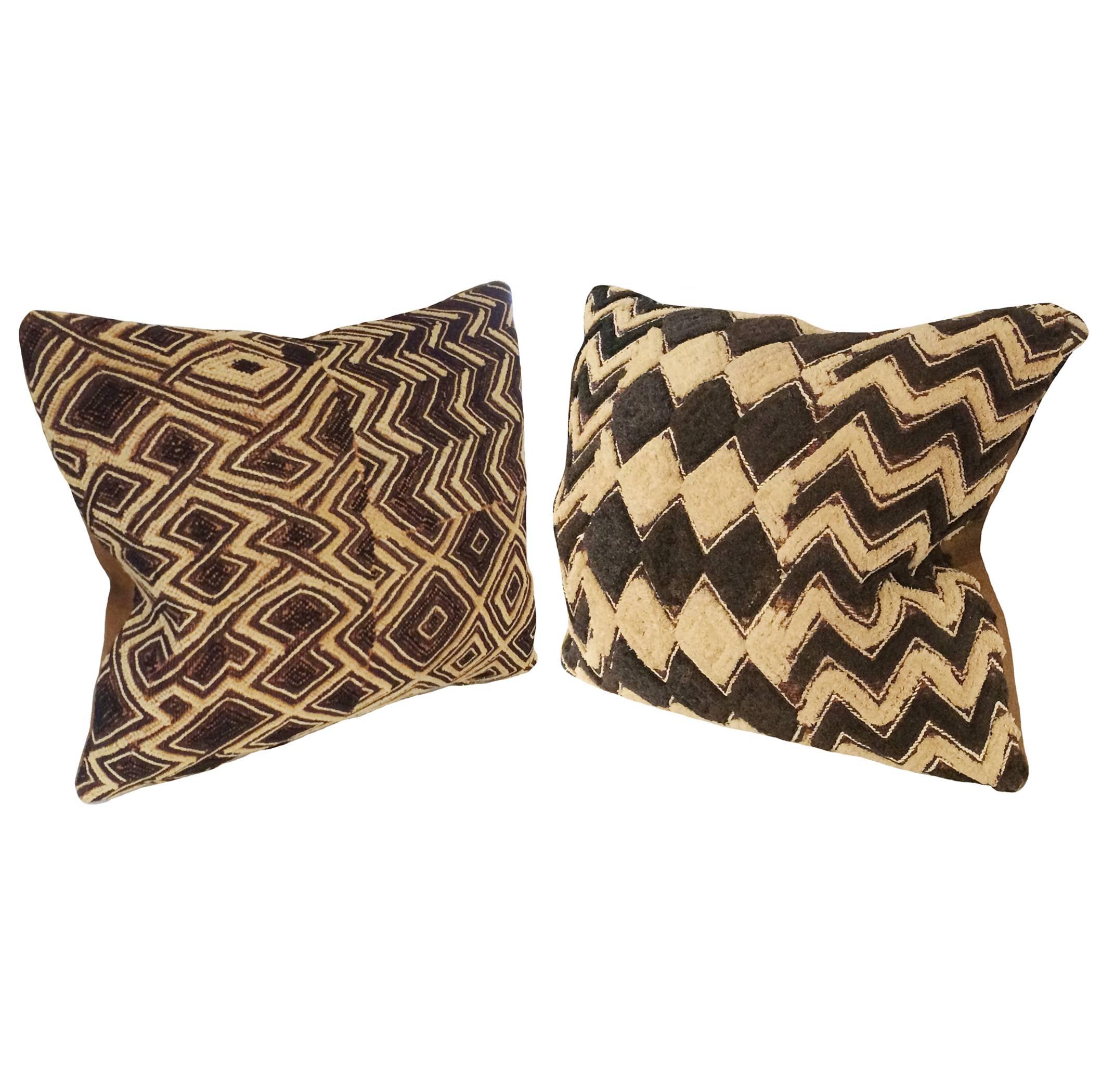 African Kasai Raffia Pillows For Sale