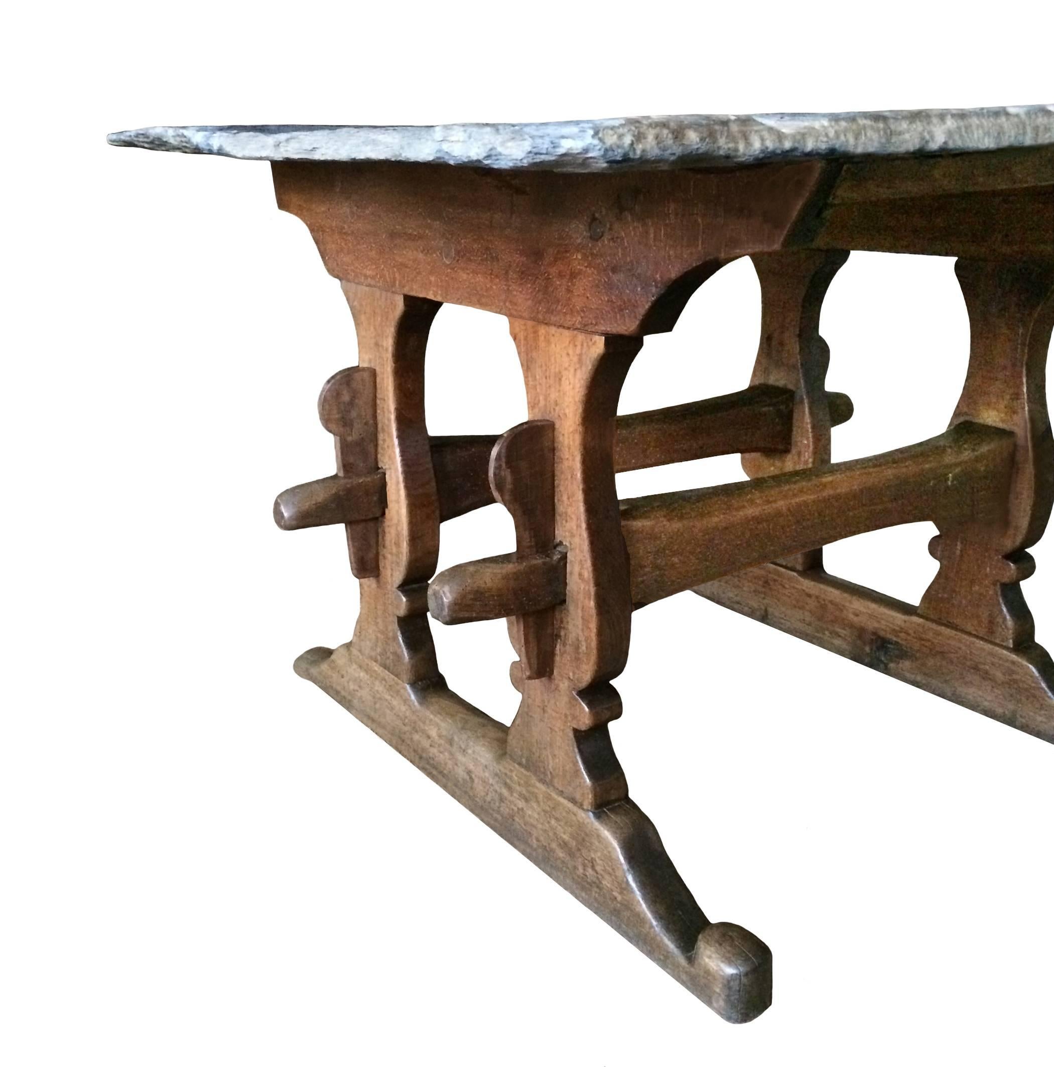 18th Century and Earlier 18th Century French Beechwood Trestle Table For Sale