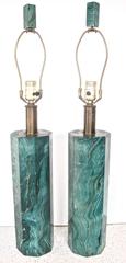 Elegant Faux-Malachite Lamps