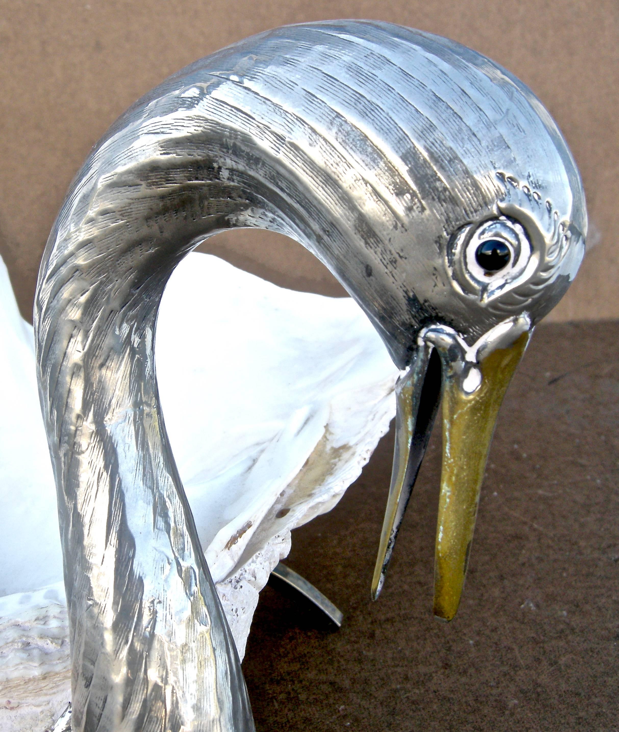 Modernistic Clam Shell Swan In Good Condition For Sale In Cincinnati, OH