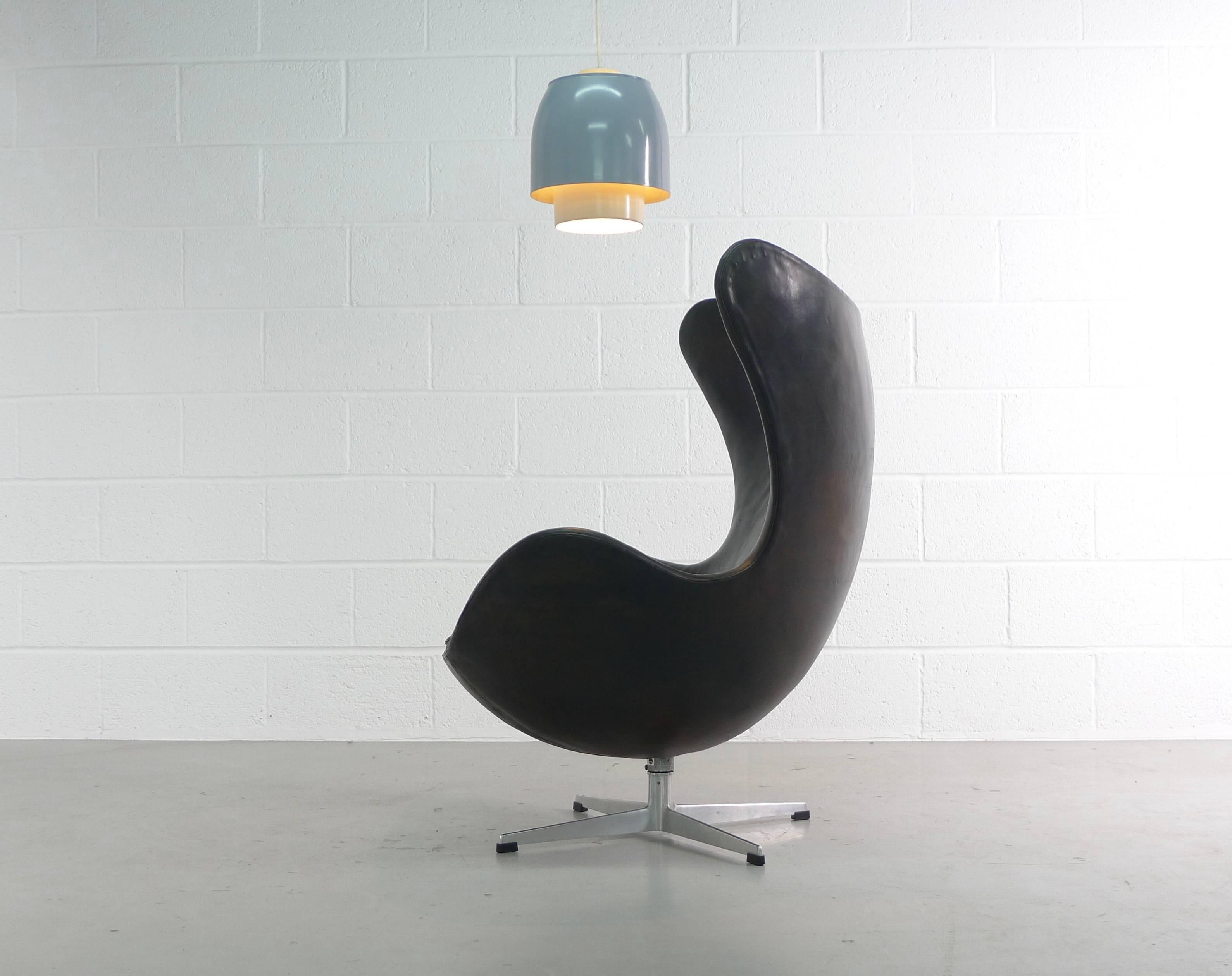 Danish Arne Jacobsen Vintage Leather Egg Chair