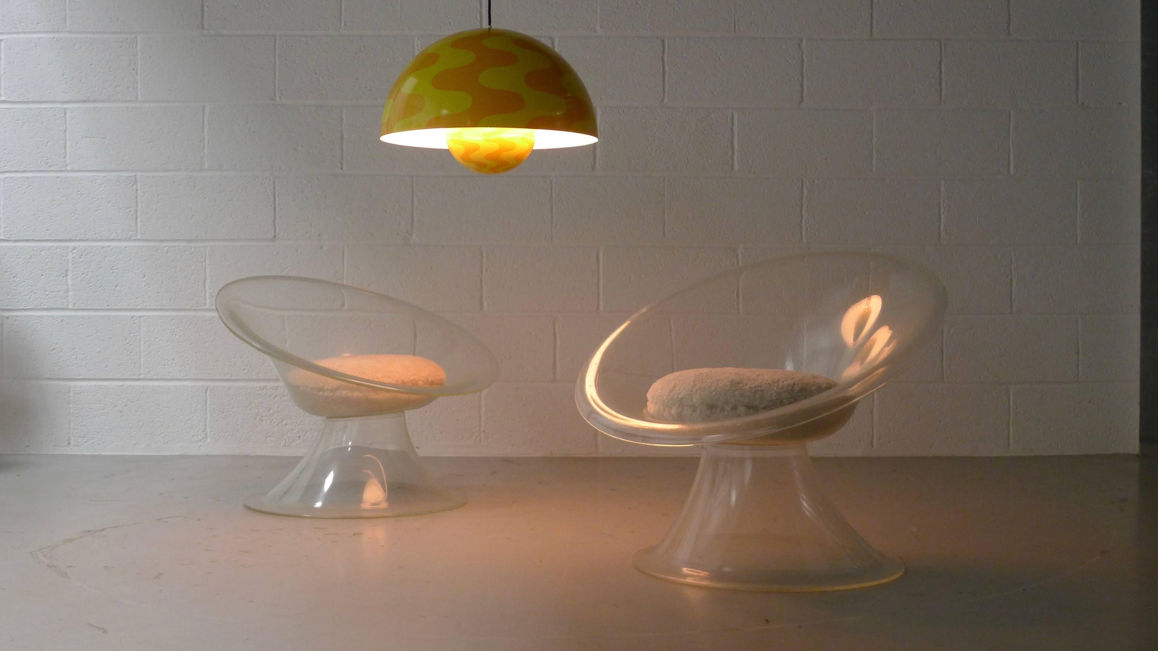Mid-20th Century Erwine & Estelle Laverne Pair of Buttercup Chairs from the Invisible Series