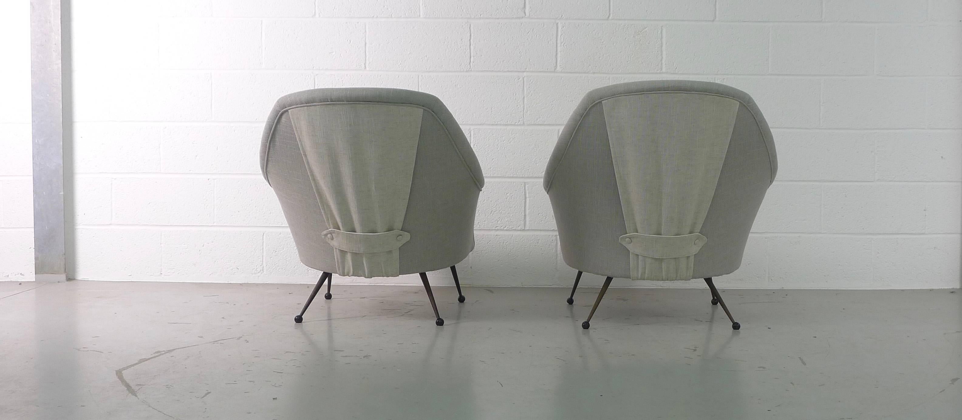 Italian Marco Zanuso Pair of Martingala Armchairs for Arflex, Italy, 1950s