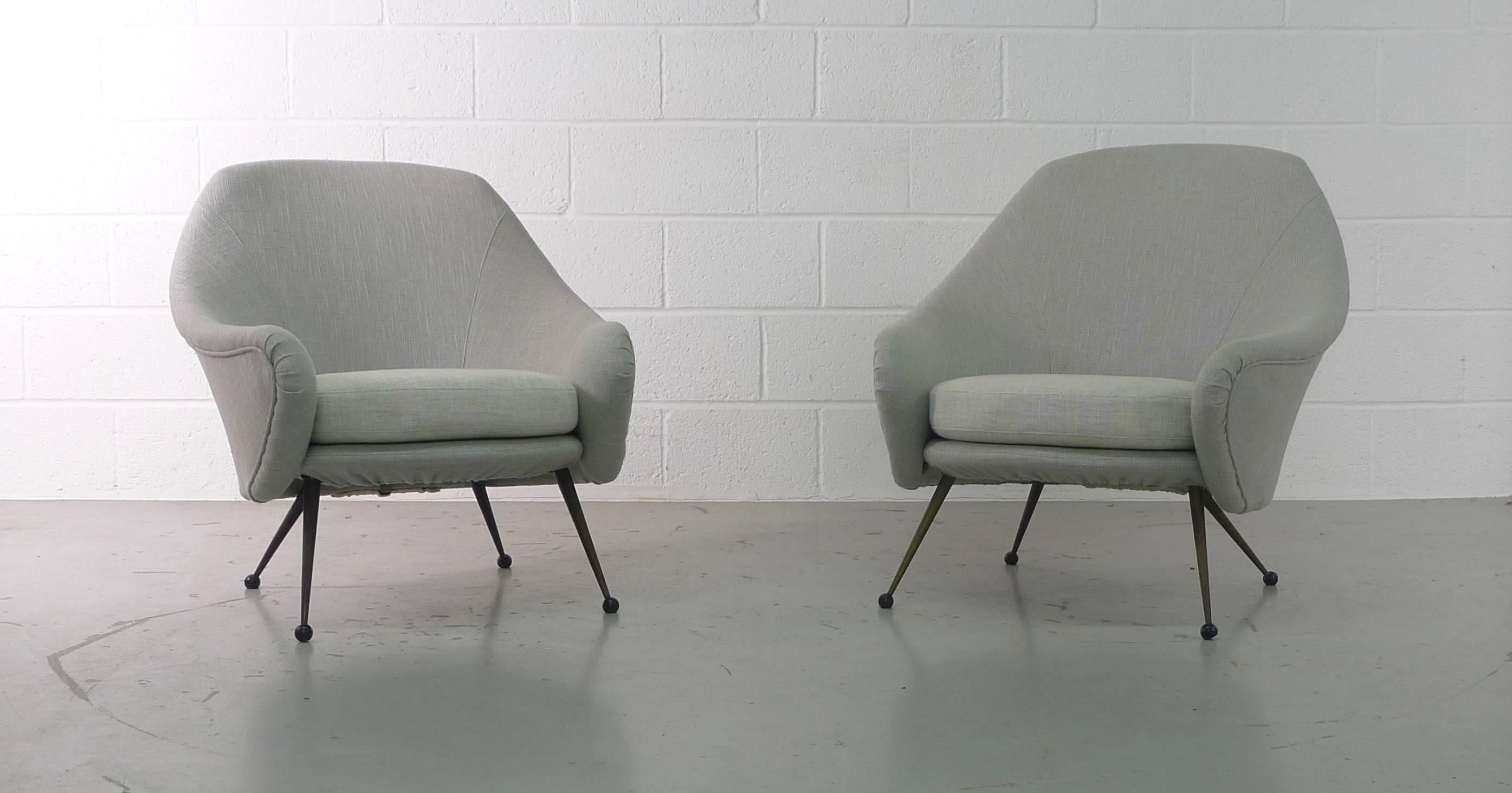 Marco Zanuso Pair of Martingala Armchairs for Arflex, Italy, 1950s In Good Condition In Wargrave, Berkshire