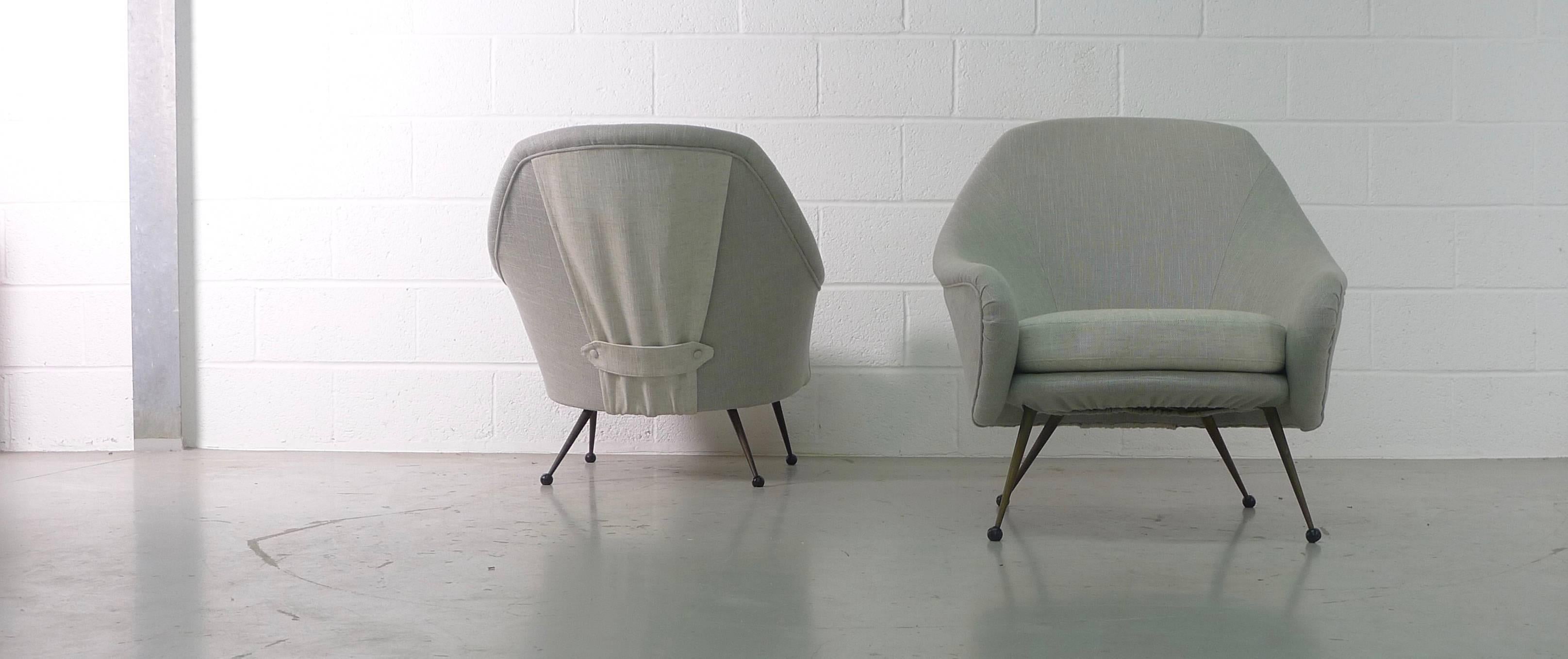 Mid-Century Modern Marco Zanuso Pair of Martingala Armchairs for Arflex, Italy, 1950s