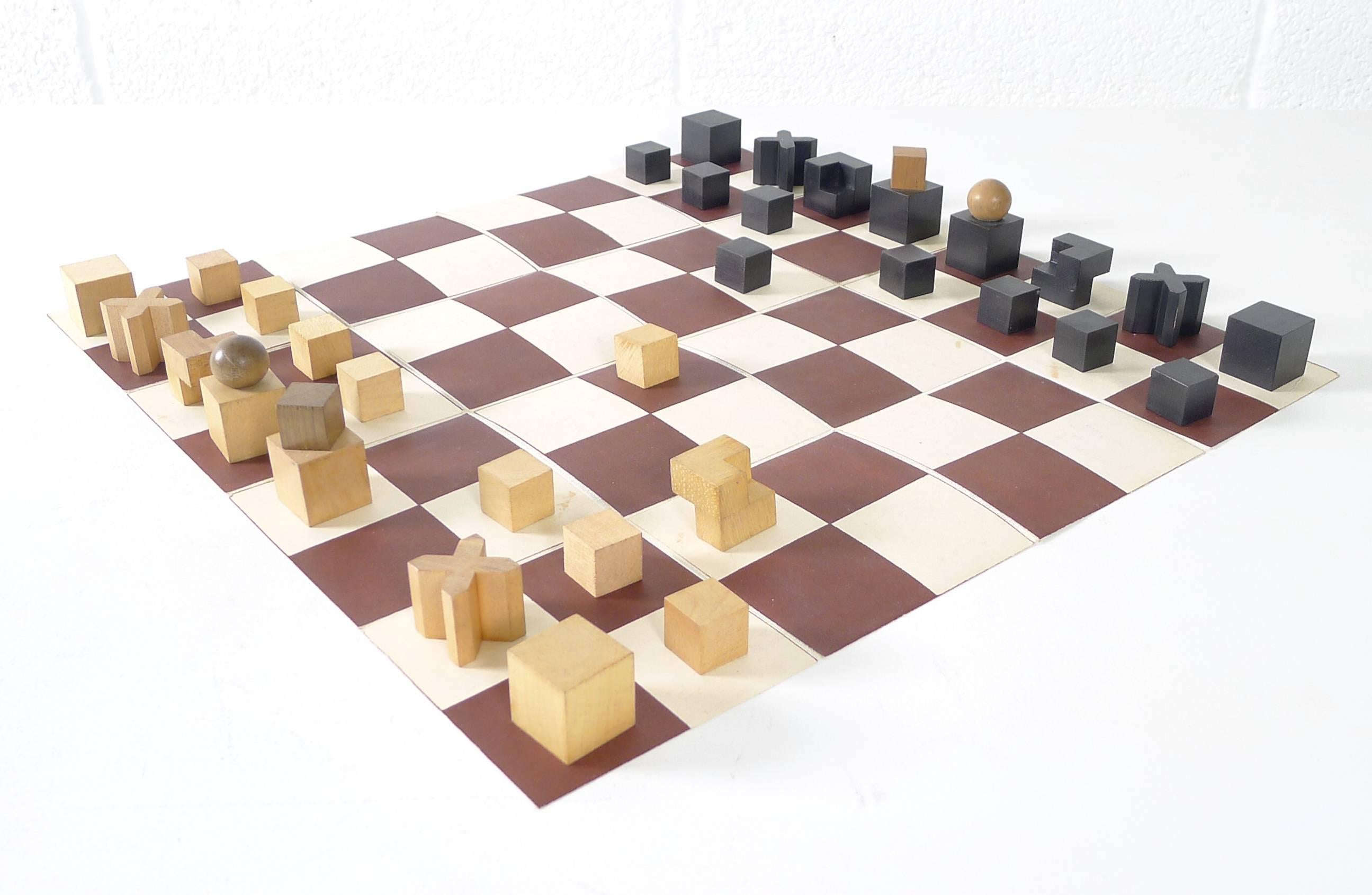 Early 20th Century Josef Hartwig Bauhaus Chess Set