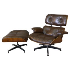 Sedia da salotto e ottomana Eames, modello 670/671, Herman Miller, USA, anni '70