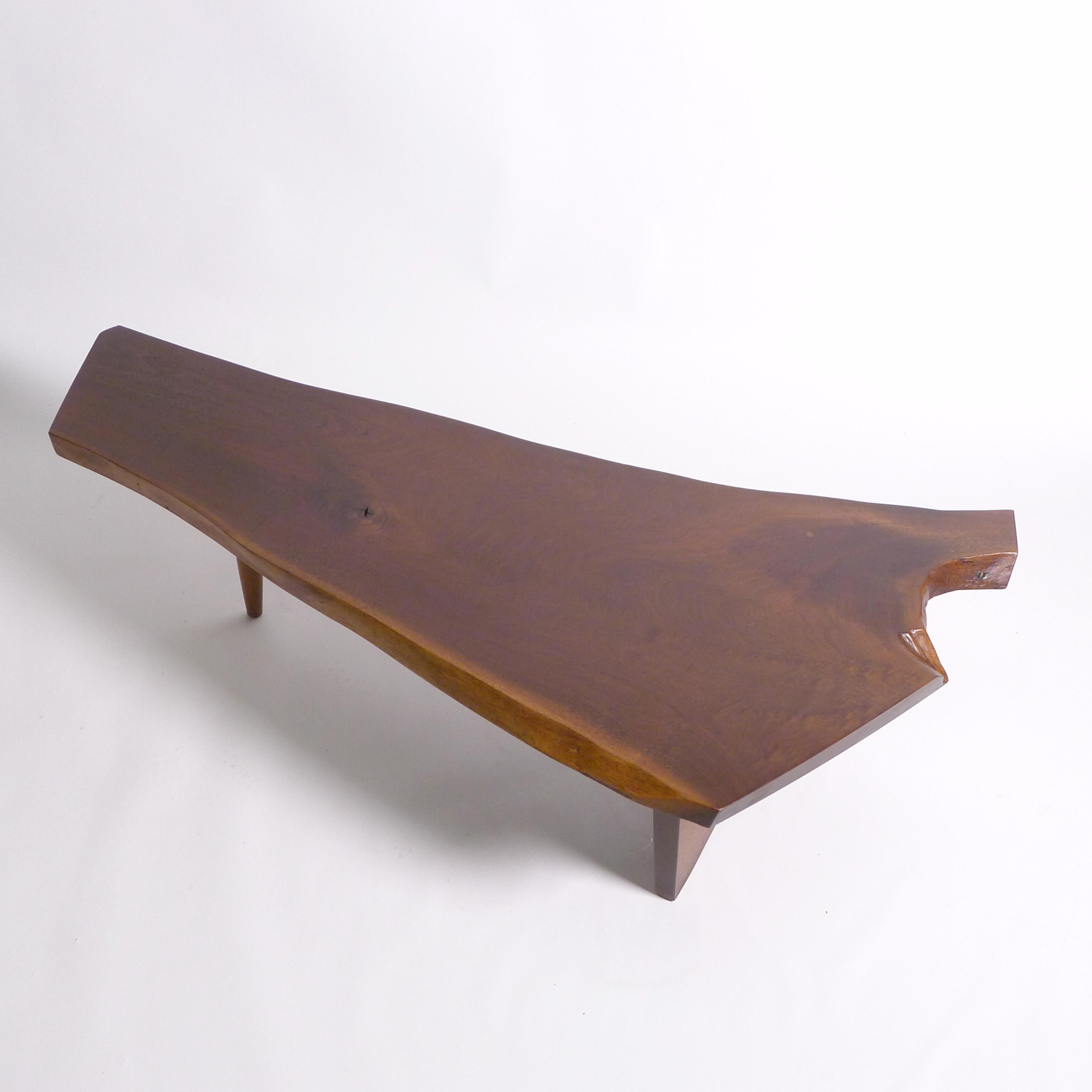 George Nakashima, Early Conoid Coffee Table, 1962, American Black Walnut For Sale 4