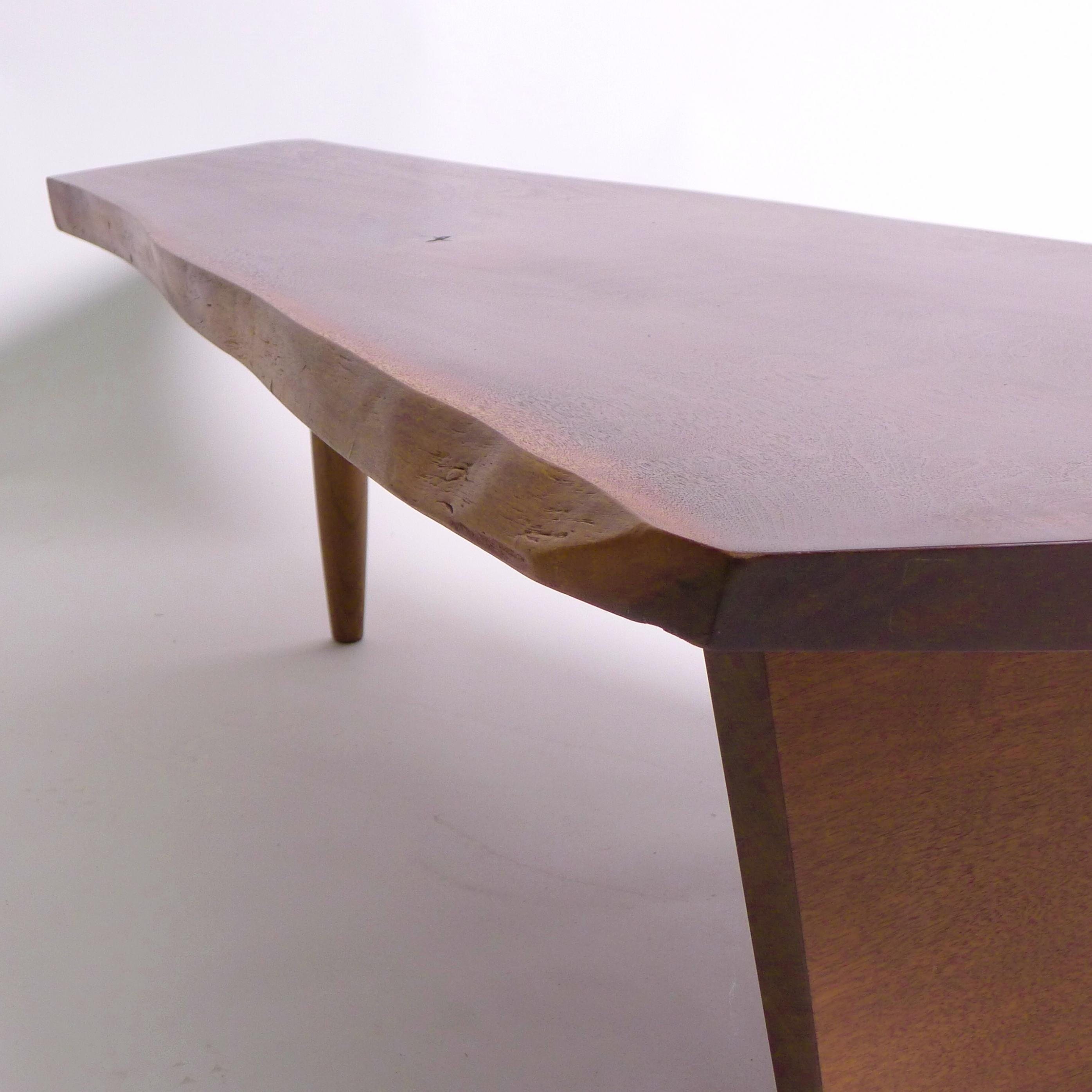 George Nakashima, Early Conoid Coffee Table, 1962, American Black Walnut For Sale 9