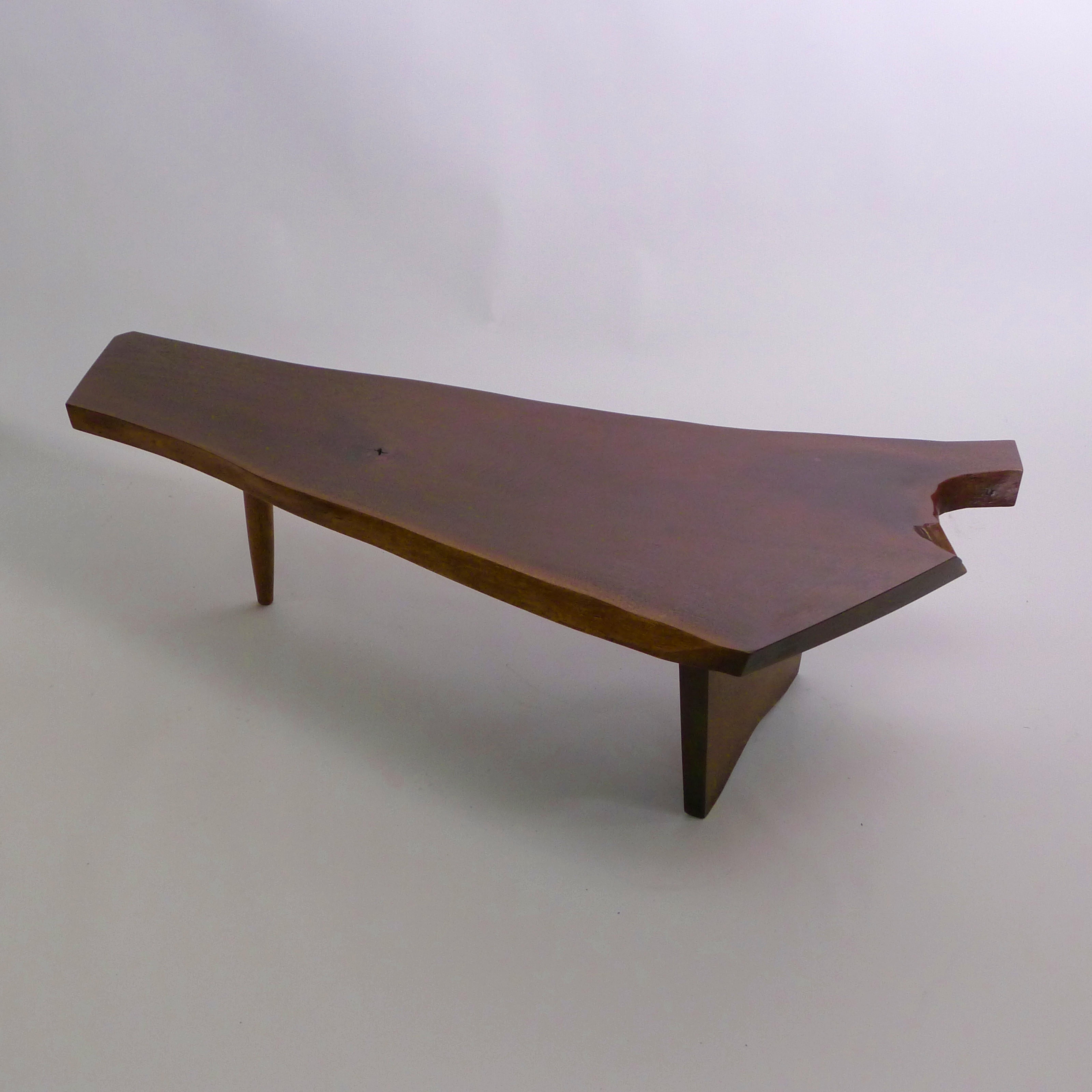 Mid-20th Century George Nakashima, Early Conoid Coffee Table, 1962, American Black Walnut For Sale