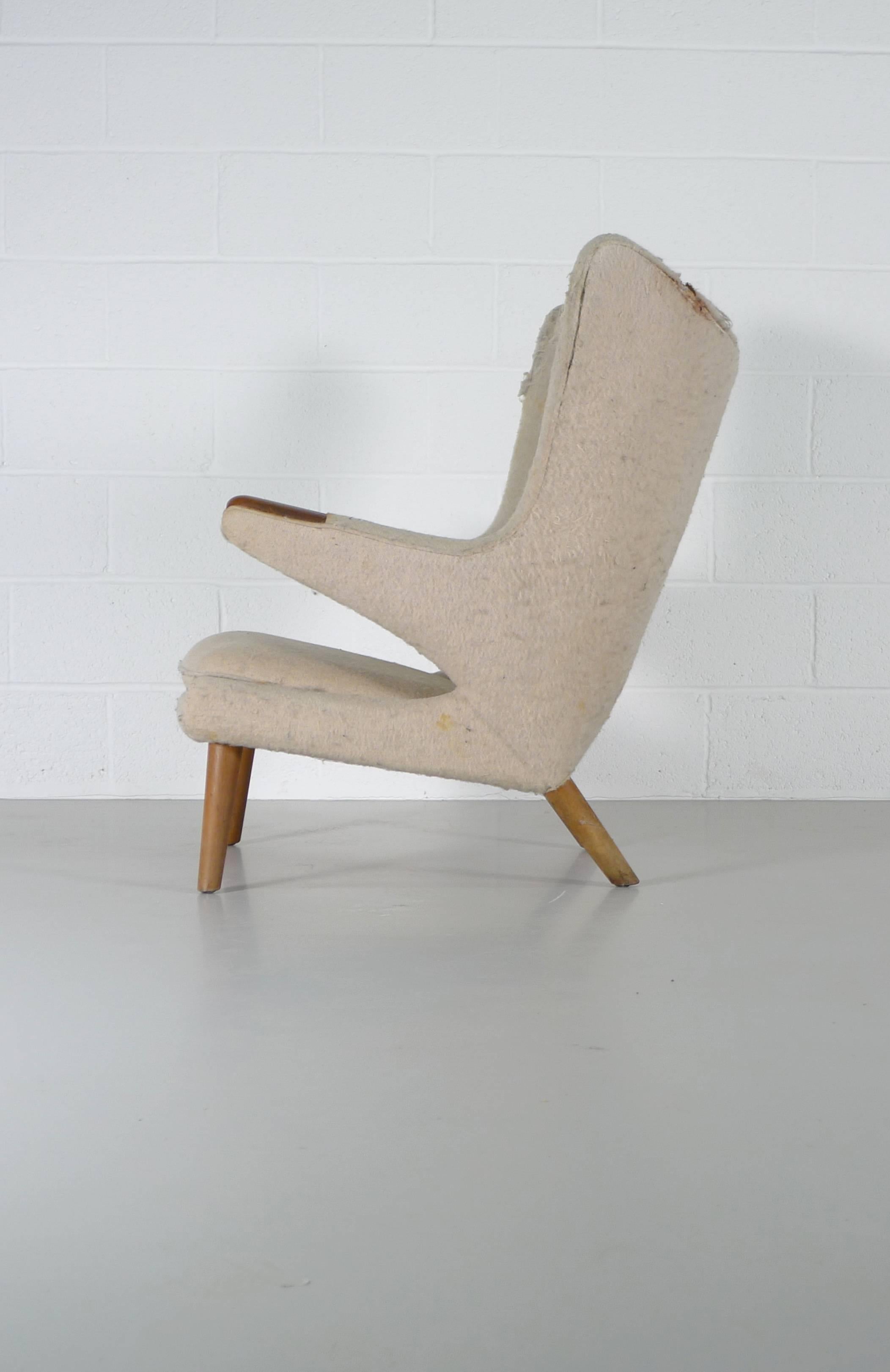 Hans Wegner Papa Bear Chair In Distressed Condition In Wargrave, Berkshire