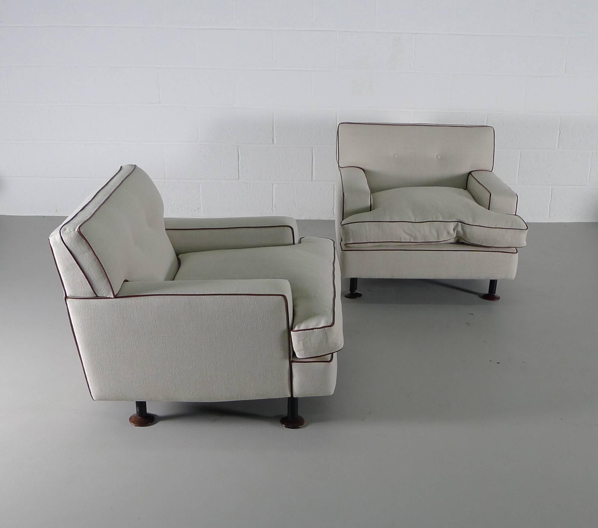 Marco Zanuso for Arflex, Italy, 1962. A pair of armchairs model 