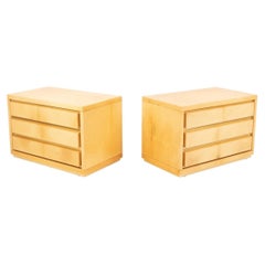 Angelo Mazzola Parchment Nightstands for Salpol In the Manner of Aldo Tura