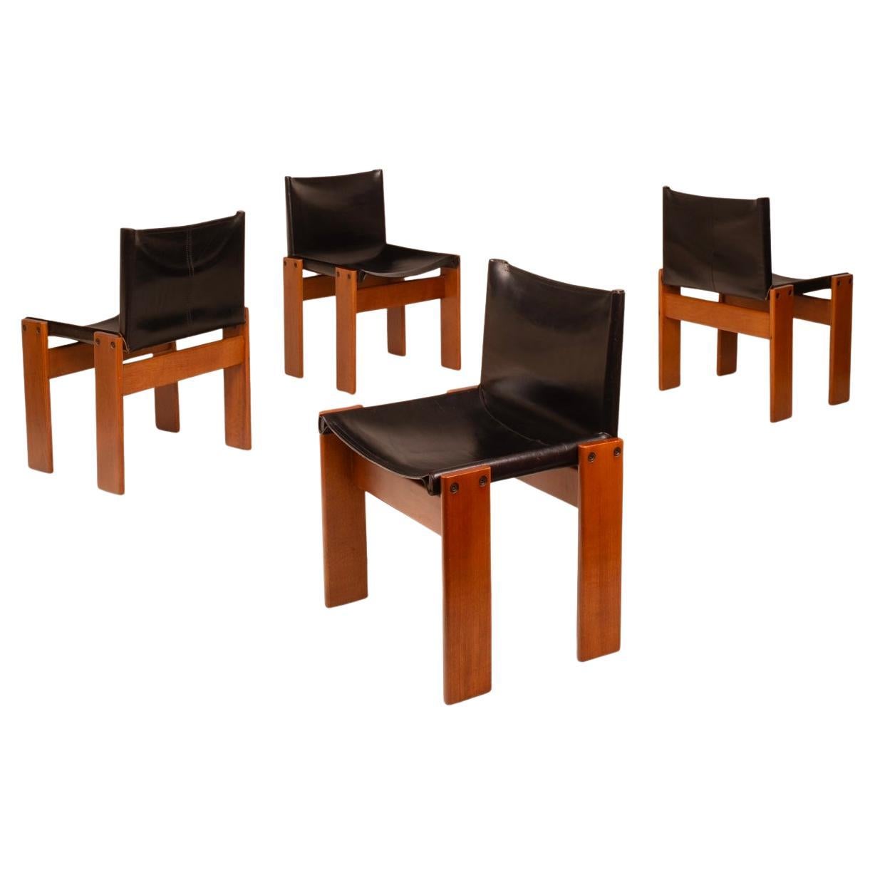 Set of Four Monk Chairs by Afra & Tobia Scarpa for Molteni, 1973