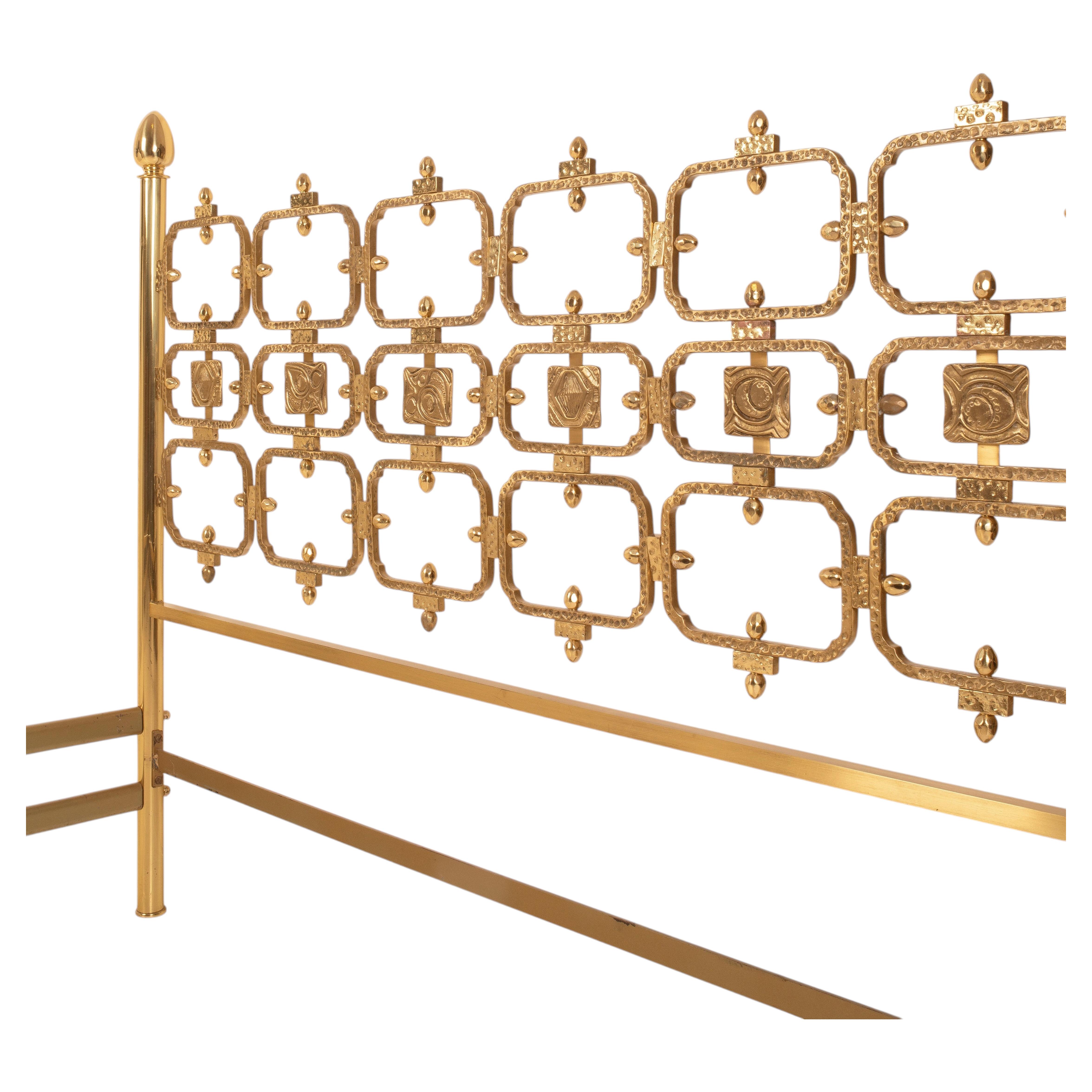 Luciano Frigerio Italian Modern Brass Bed, Italy 1960