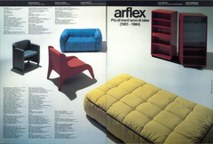 Librería/armario giratorio de doble cara «Cini Boeri», lacado en rojo, de Arflex, 1980