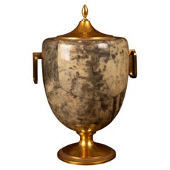 Termo «Glacette» de Macabo, en color gris pergamino y latón, Cusano Milanino, Italia, 1950