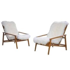 Pair of Reclining Italian Open Armchairs