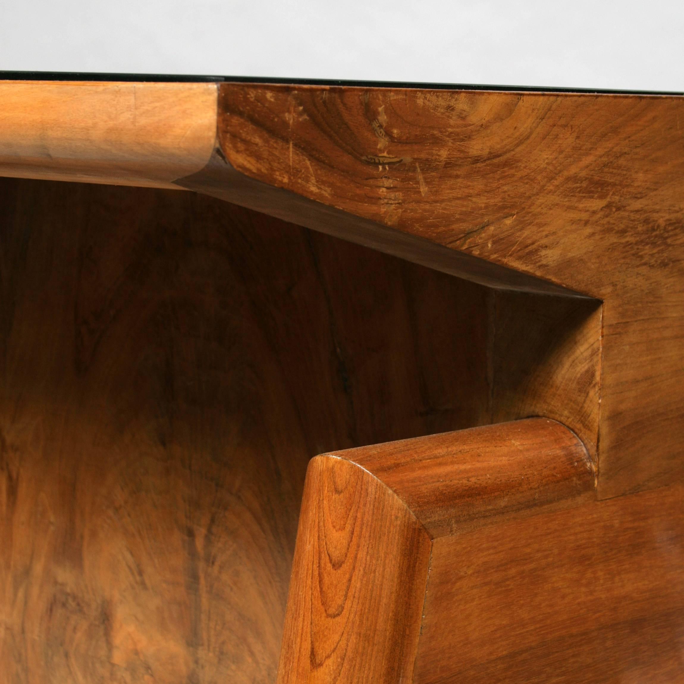 Mid-Century Modern Substantial Walnut Desk Attributed to Carlo di Carli For Sale