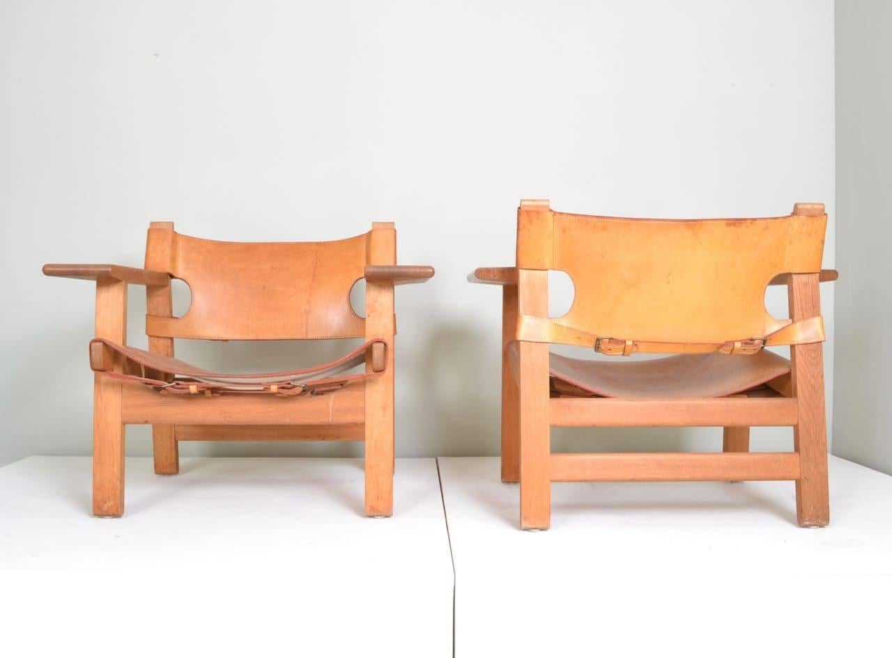 Danish Pair of Spanish Chairs. Denmark  For Sale