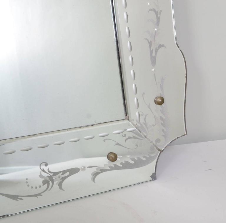 1940s Etched Mirror For Sale at 1stdibs