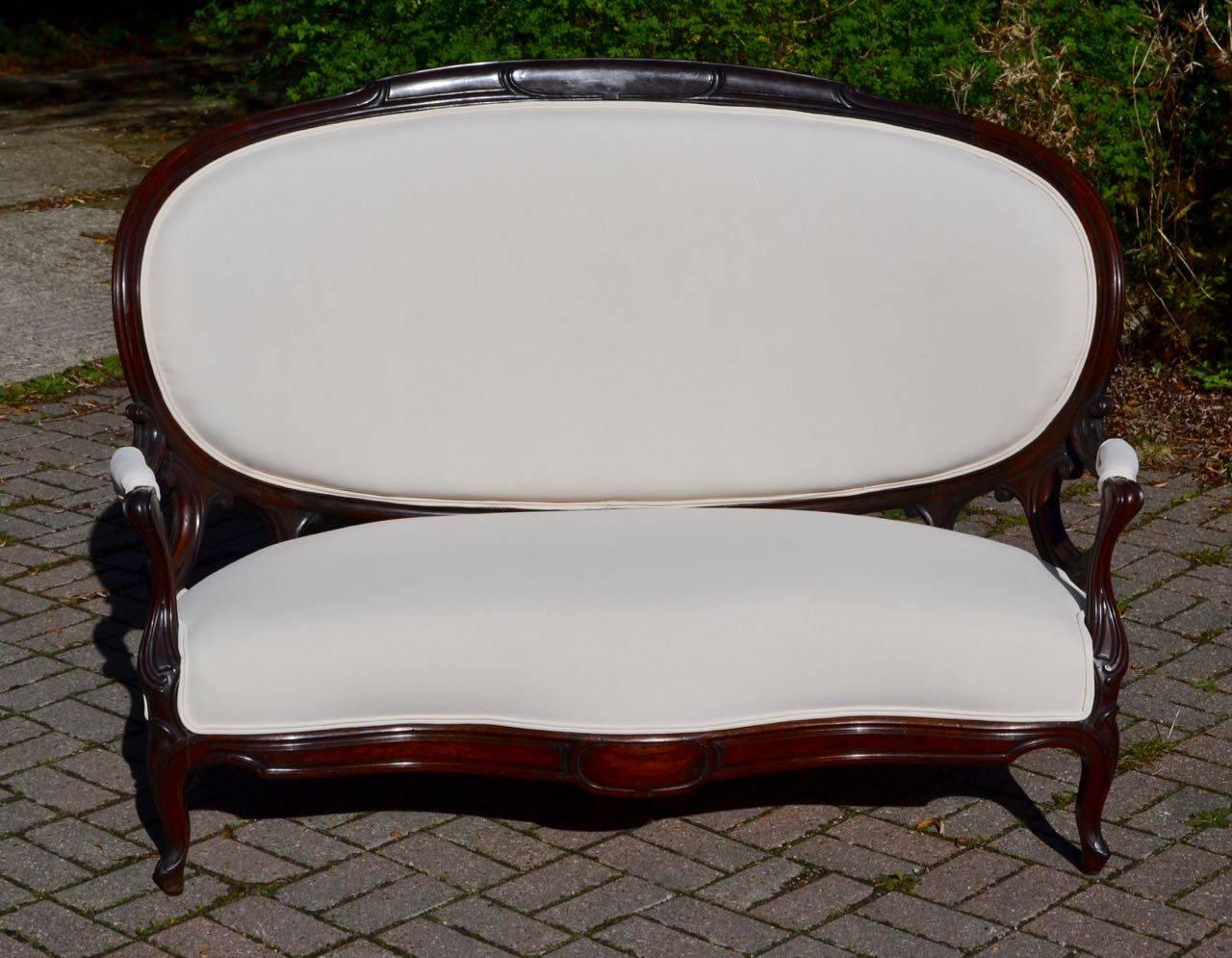 Napoleon III  19th Century Sofa in the style of Napoleon Third Re-upholstered in Calico For Sale