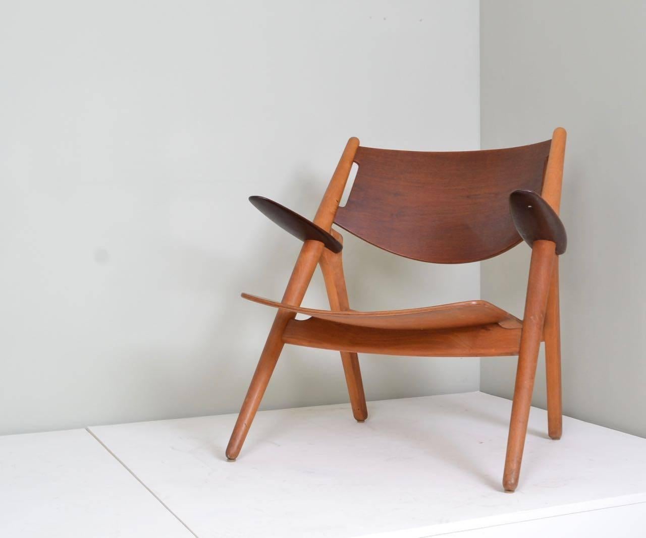 Mid-Century Modern Hans Wegner Sawbuck Chair. Denmark, c.1951 For Sale
