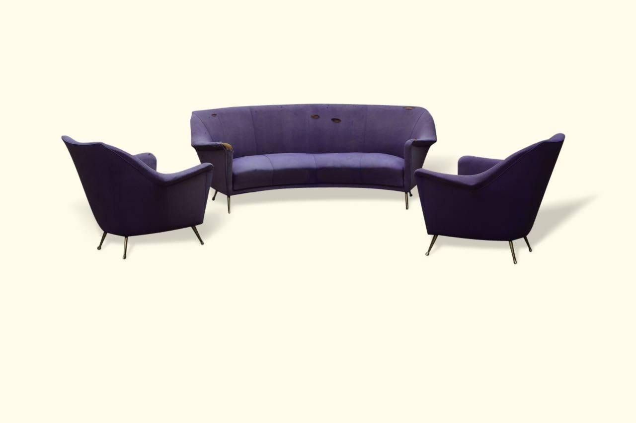 Mid-20th Century Sofa Set Attributed to Ico Parisi, 1955