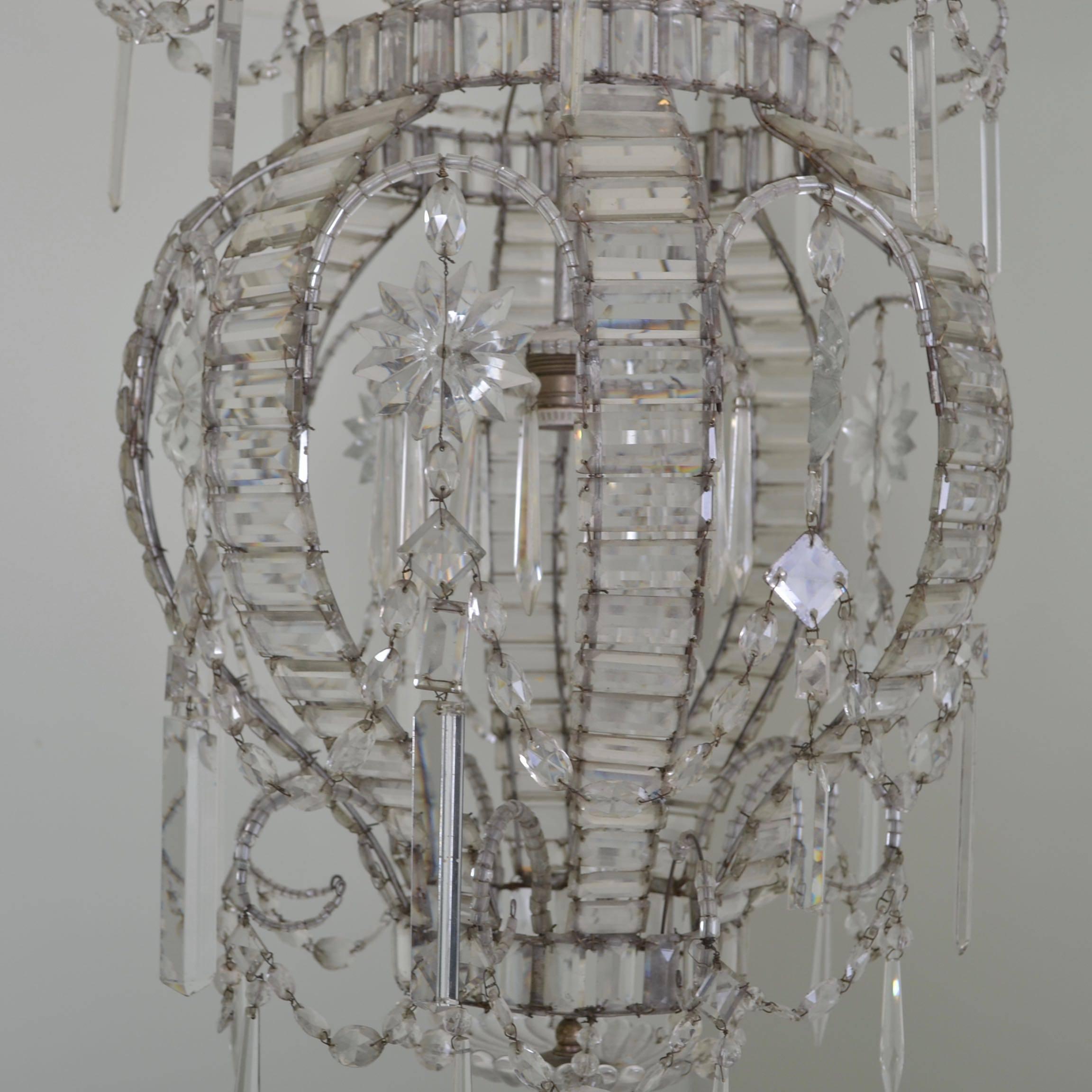 Chinoiserie Beaded Glass Lantern, France, circa 1940 In Good Condition In Wargrave, Berkshire