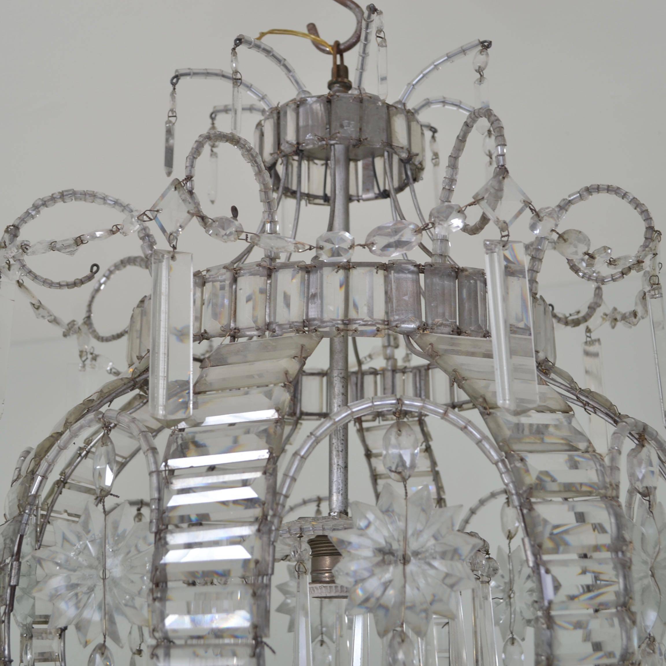 Chinoiserie Beaded Glass Lantern, France, circa 1940 2