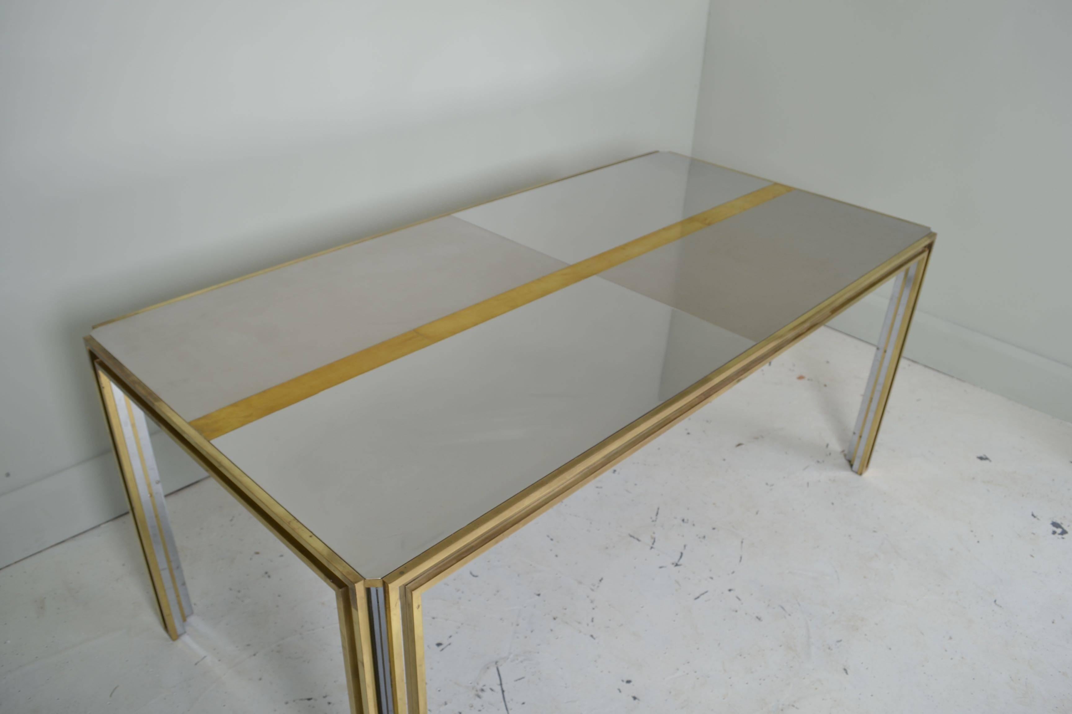 20th Century Steel and Brass Table Italy, circa 1970