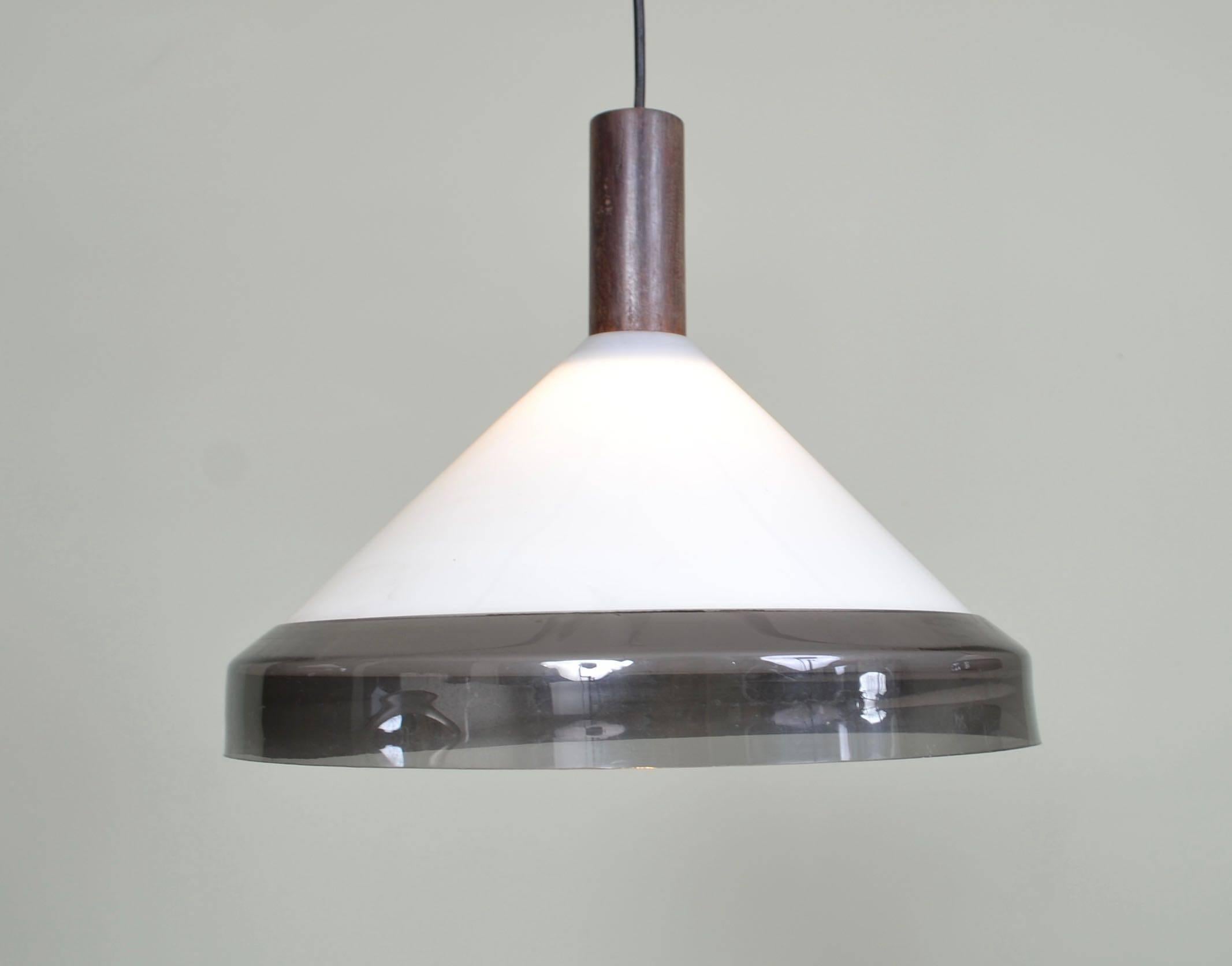 Mid-Century Modern Architectural Three-Light Ceiling Pendant, Italy, circa 1960 For Sale