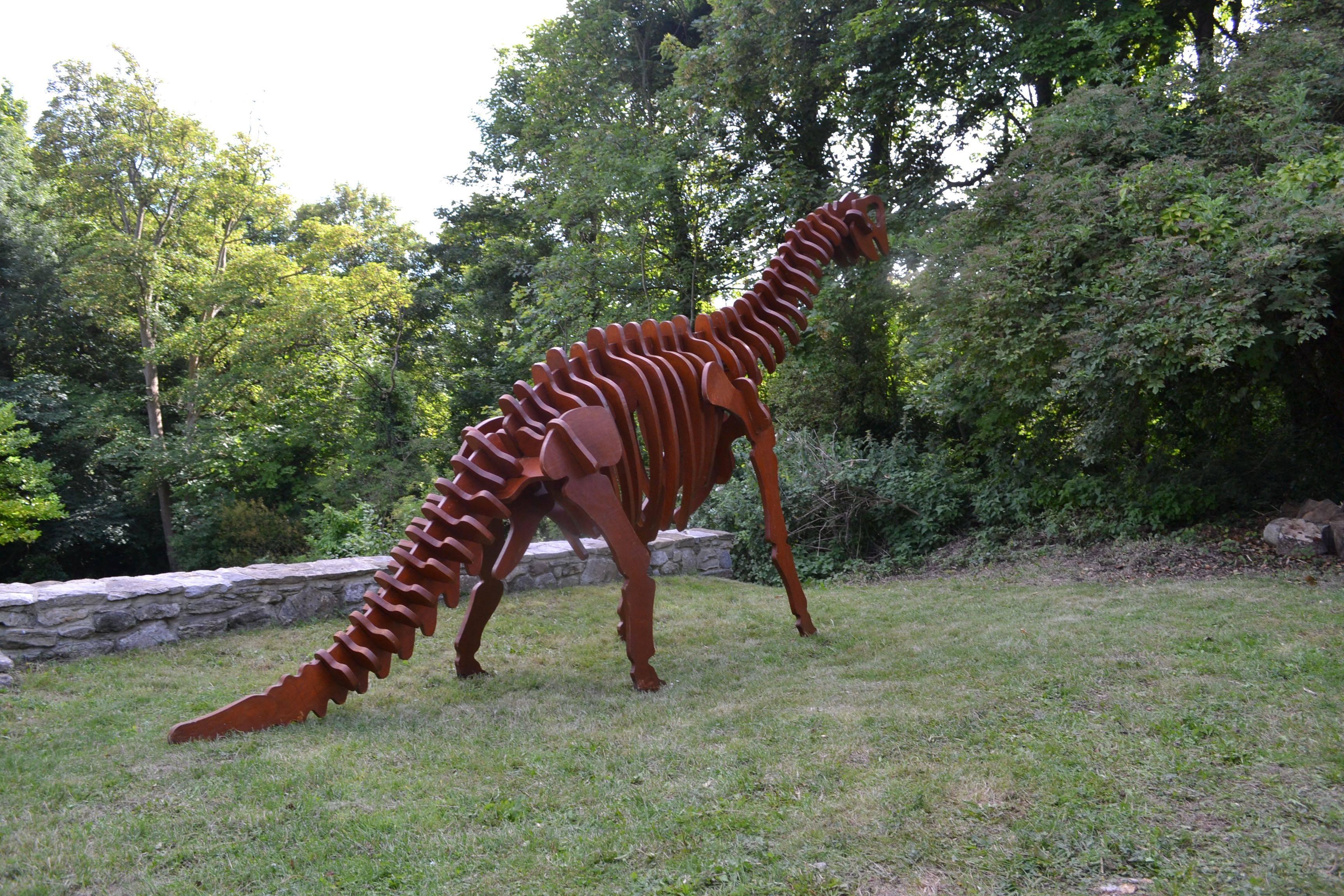 Incredible interlocking plywood model of a Dinosaur.
48 individually numbered pieces of plywood assembled to
form a freestanding sculpture.
Commissioned for a Paolazzo in Turin, there is no further records on who
manufactured the piece.
 