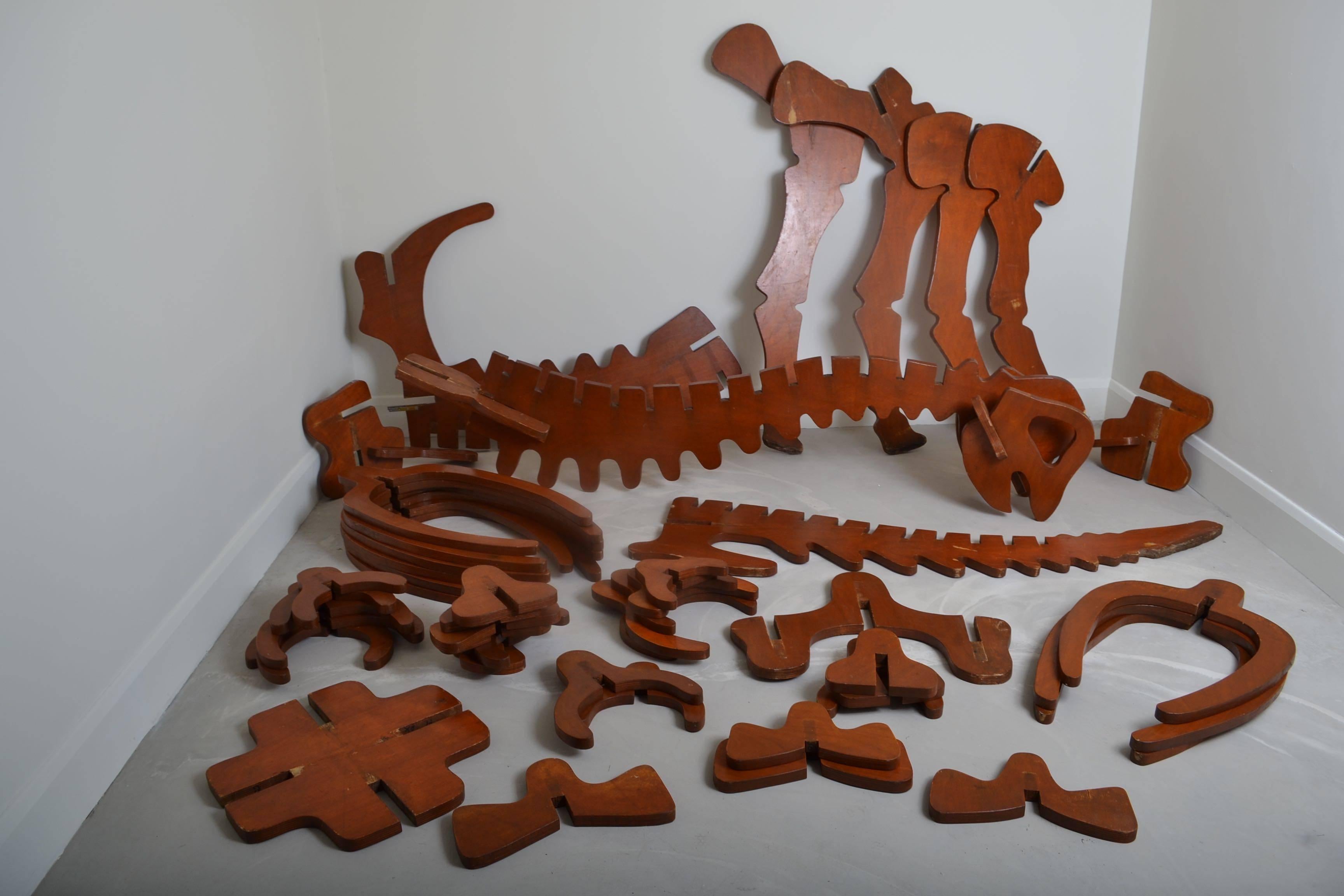 Massive Plywood Model Dinosaur, Italy, circa 1970 In Good Condition For Sale In Wargrave, Berkshire