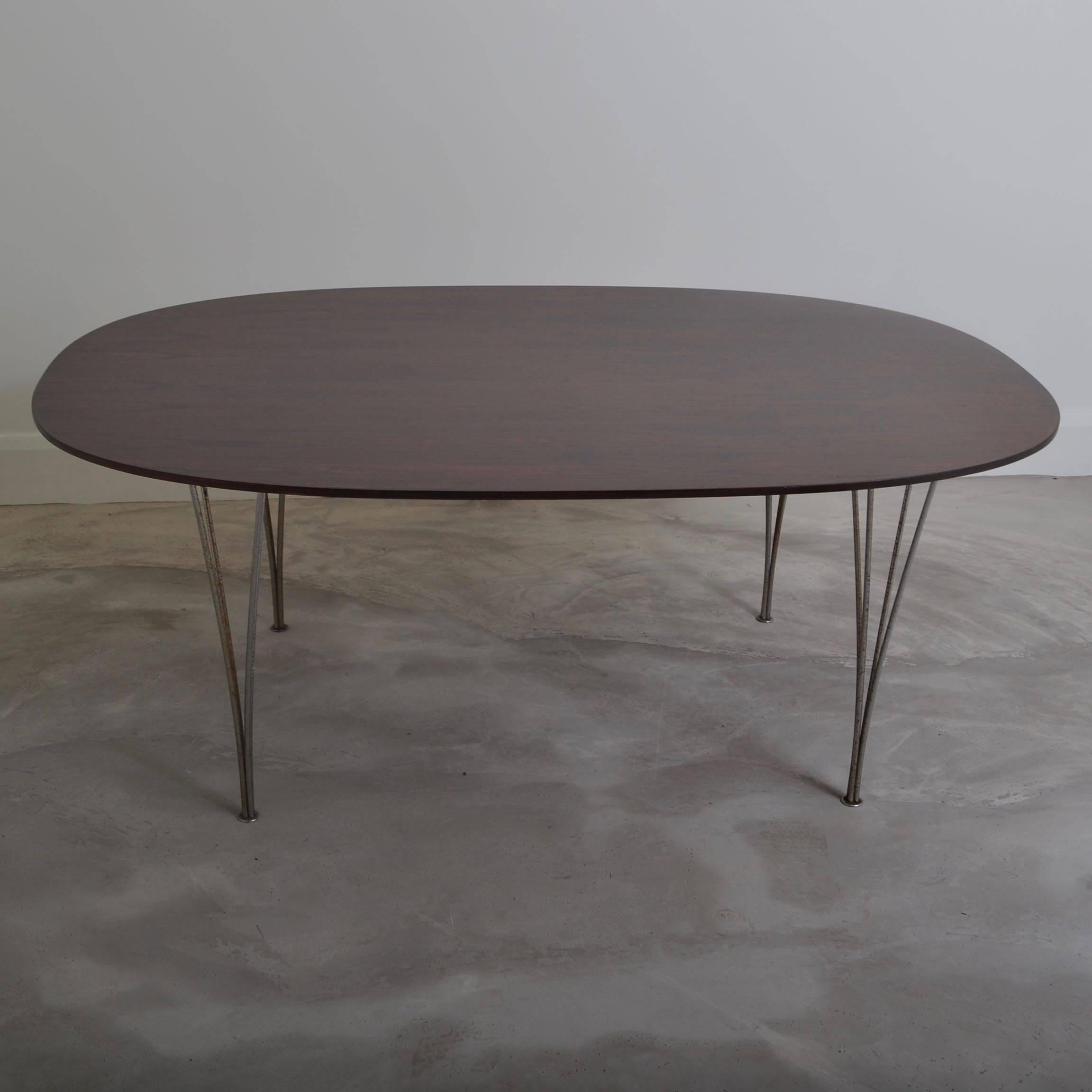 Danish Super Ellipse Dining Table by Piet Hein and Bruno Mathsson, Denmark 1974 For Sale