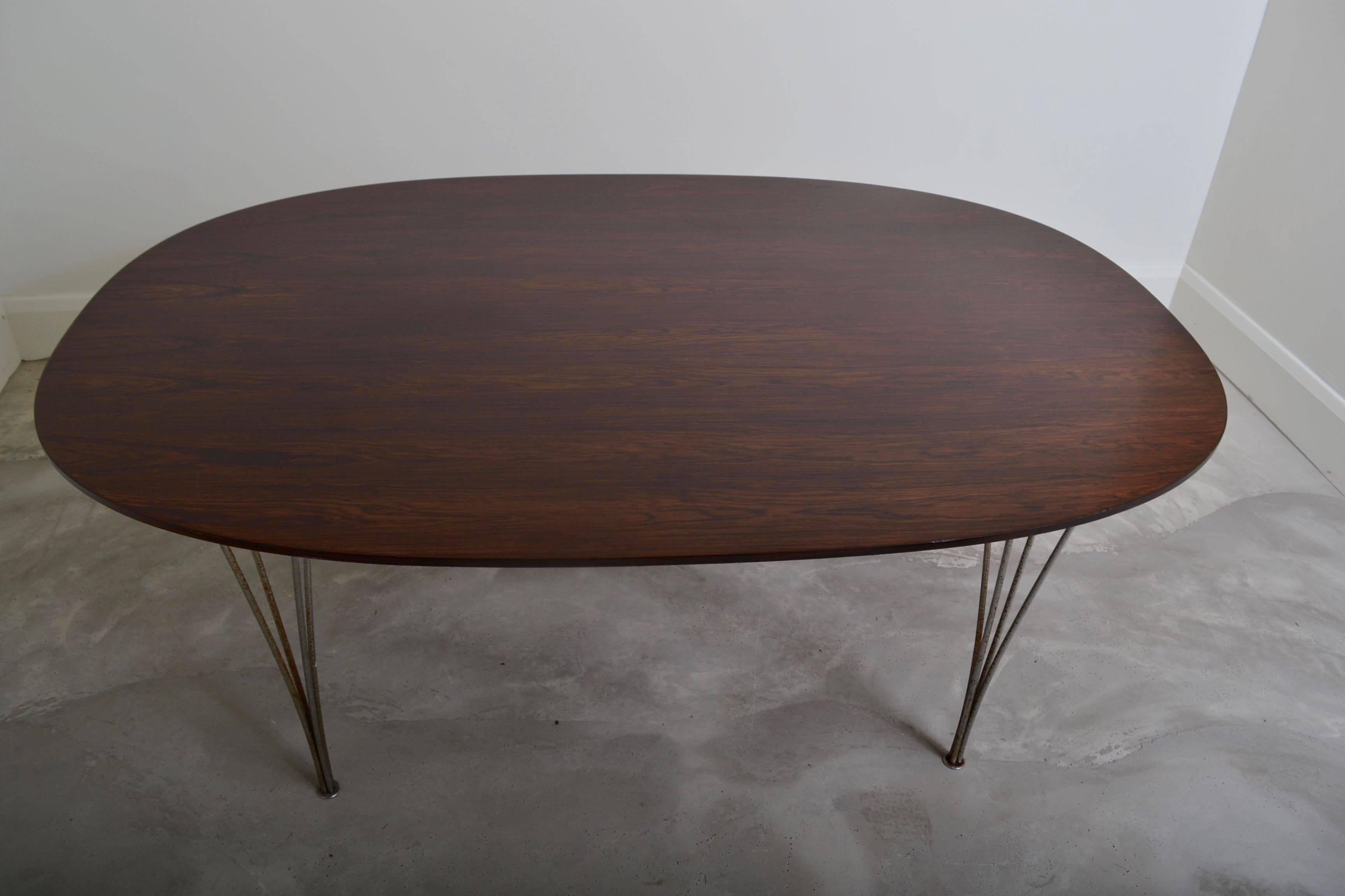 Super Ellipse Dining Table by Piet Hein and Bruno Mathsson, Denmark 1974 In Good Condition For Sale In Wargrave, Berkshire