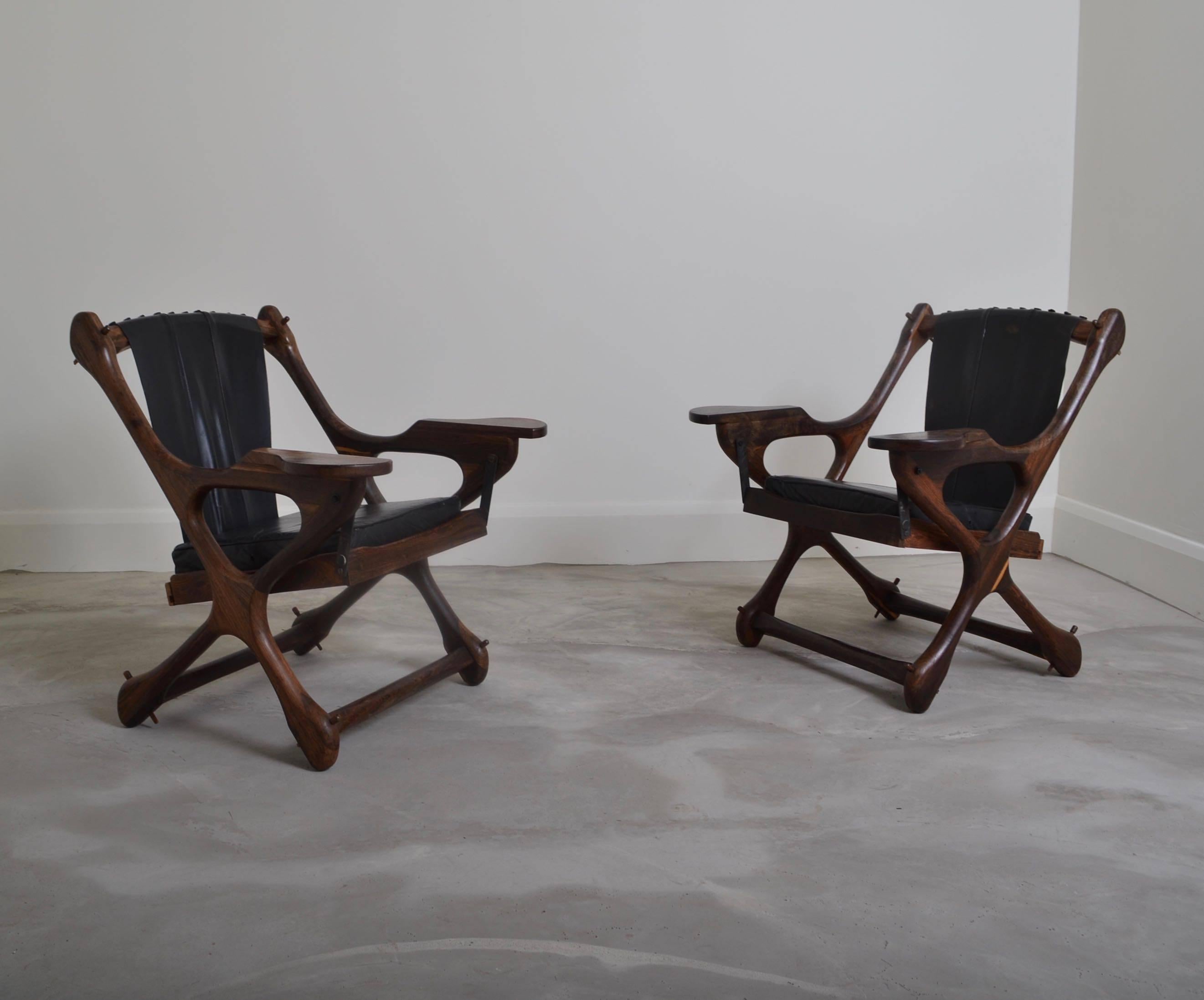 Mid-Century Modern Pair of Don Shoemaker 'Swing' Chairs, Mexico, 1970