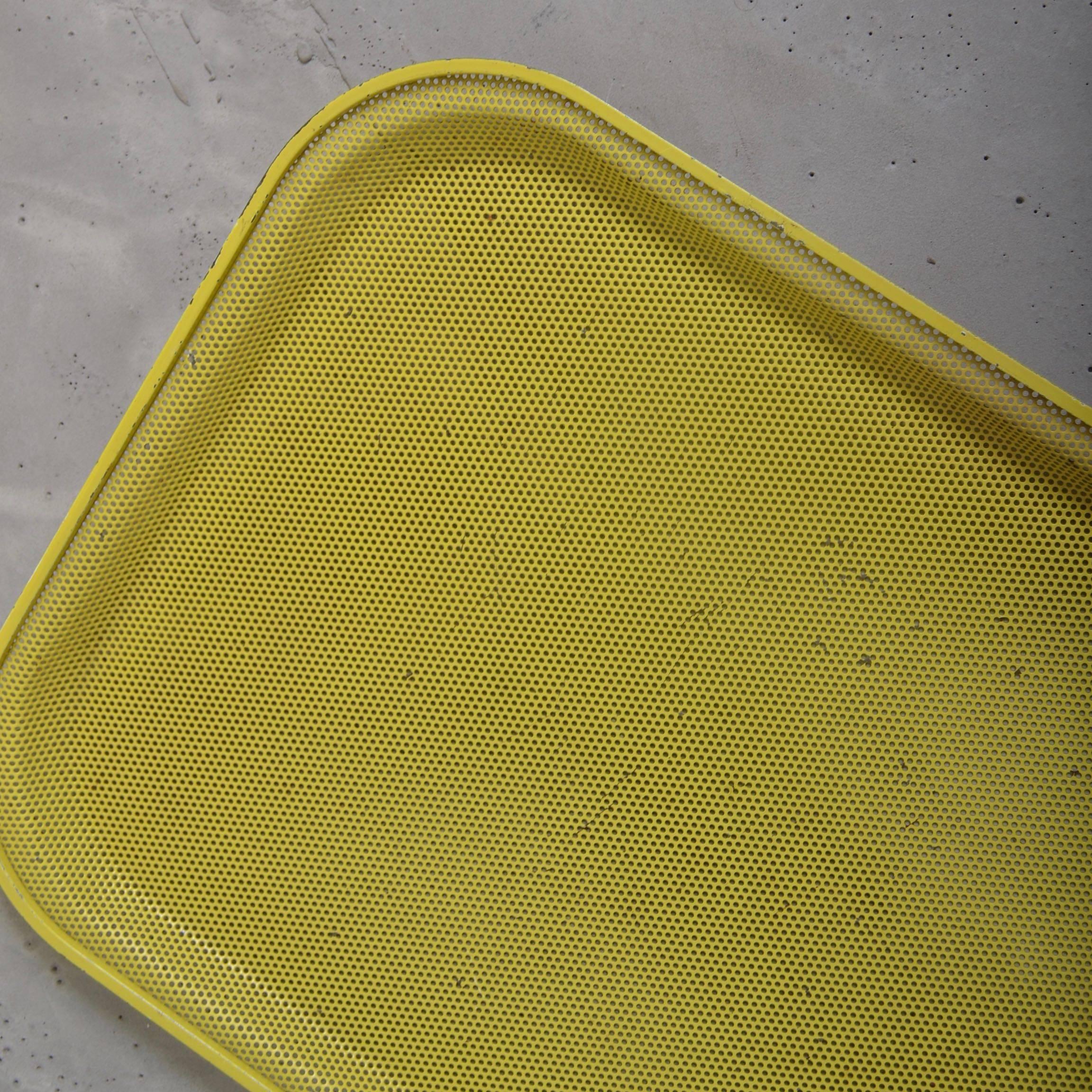 Mathieu Matégot Yellow Serving Tray, France, circa 1950 In Good Condition In Wargrave, Berkshire