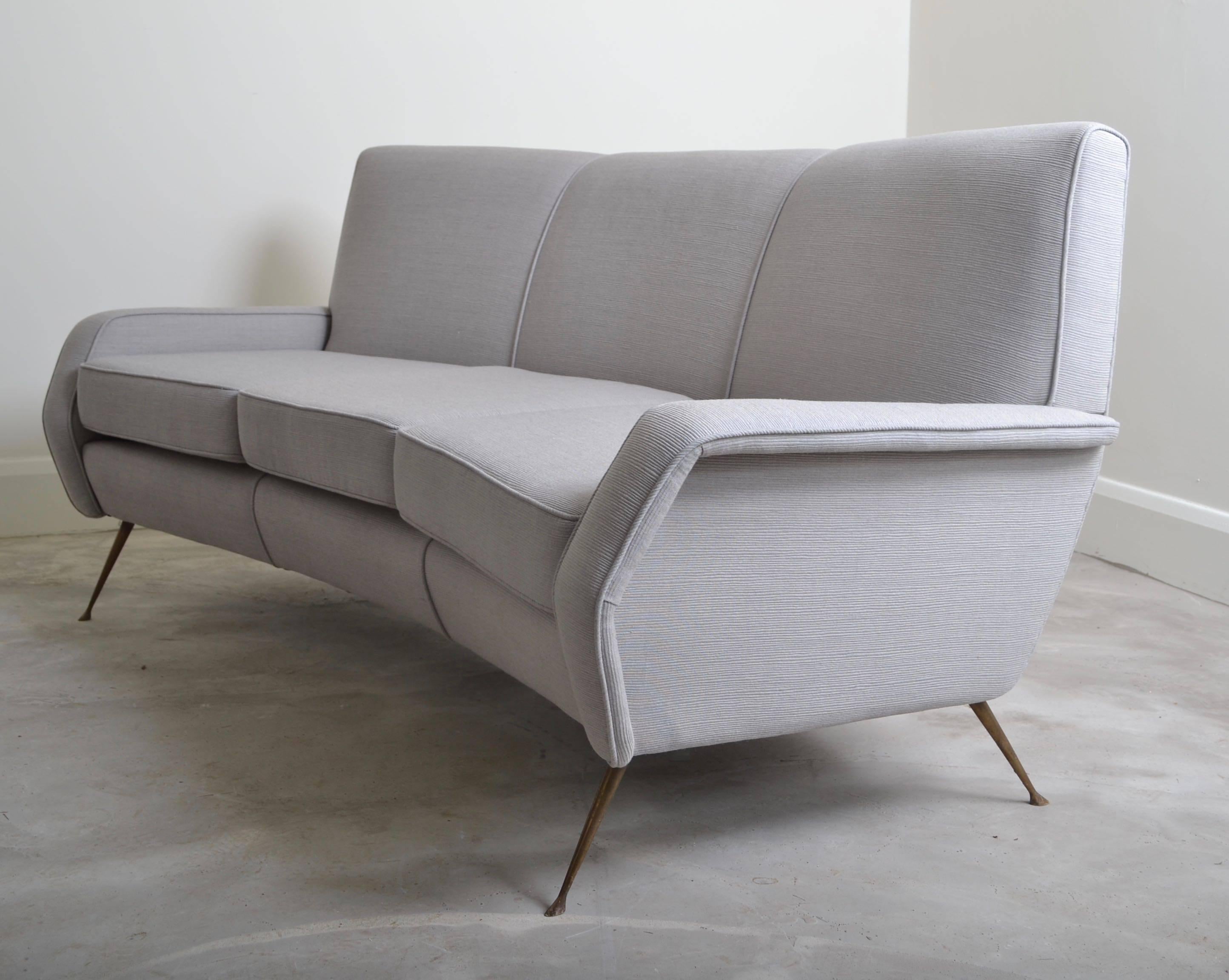Gigi Radice Designed Curved Sofa, Italy 1950 3