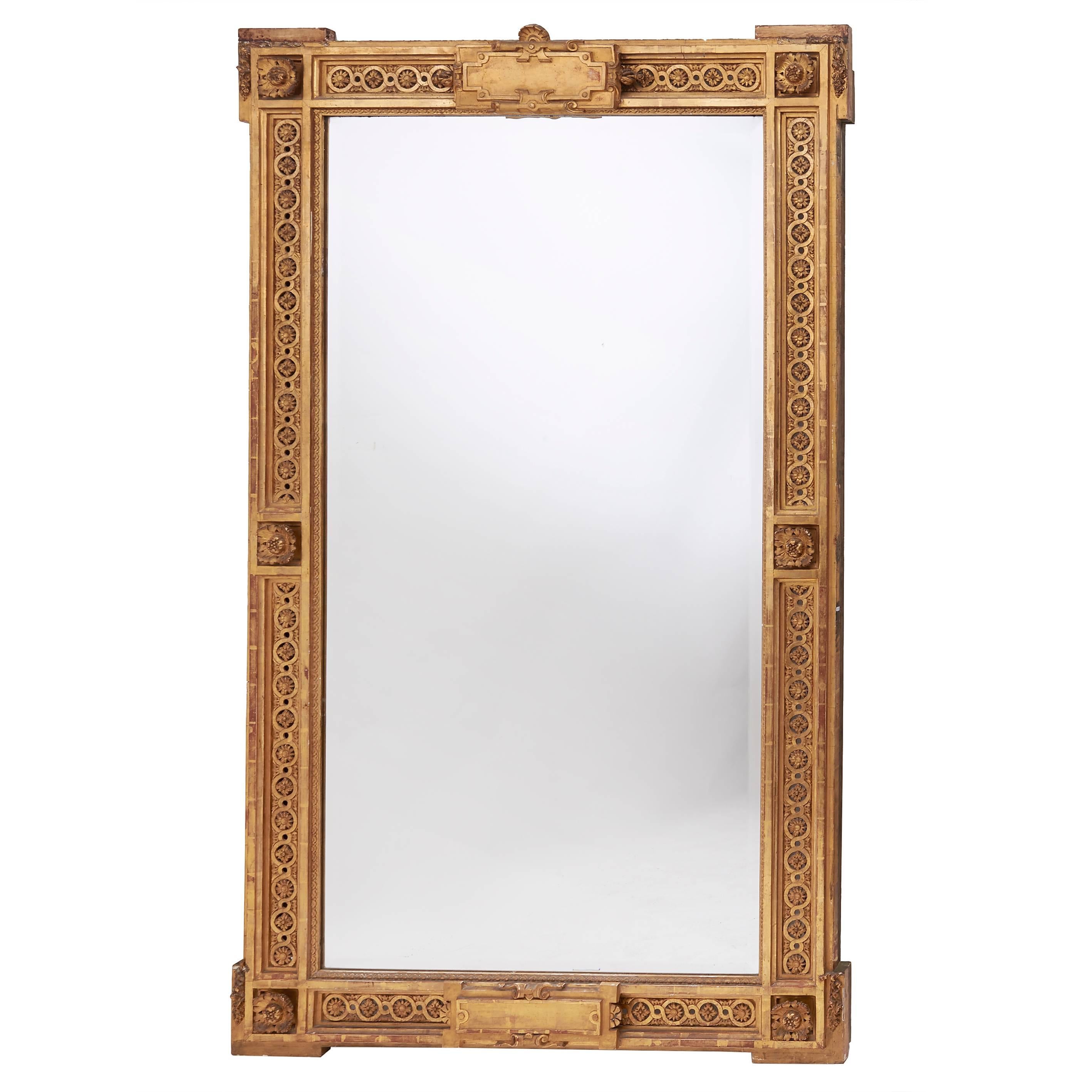 French Louis Philippe Neoclassical Giltwood Mirror, circa 1850